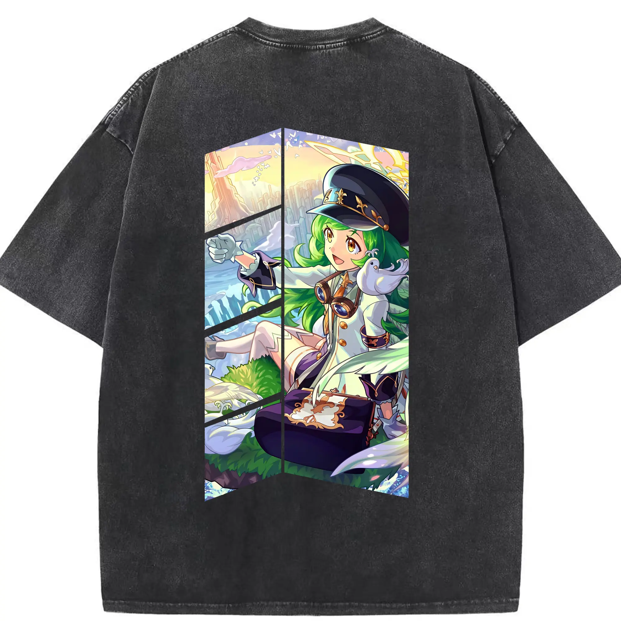 モンスト グッズ,ガブリエル - 綿100％ ヴィンテージ風 半袖Tシャツ ・ 背面プリント ・ 柔らか肌触り ・ 通気性 快適 ・ スポーツ カジュアル 外出用