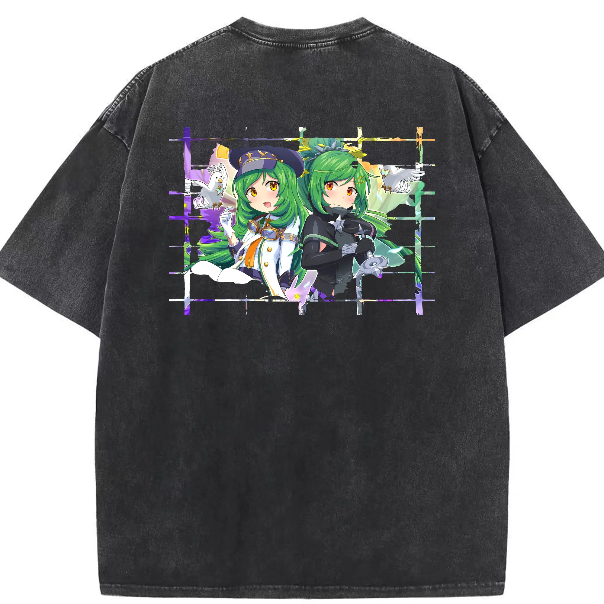 モンスト グッズ,ガブリエル - 綿100％ ヴィンテージ風 半袖Tシャツ ・ 背面プリント ・ 柔らか肌触り ・ 通気性 快適 ・ スポーツ カジュアル 外出用