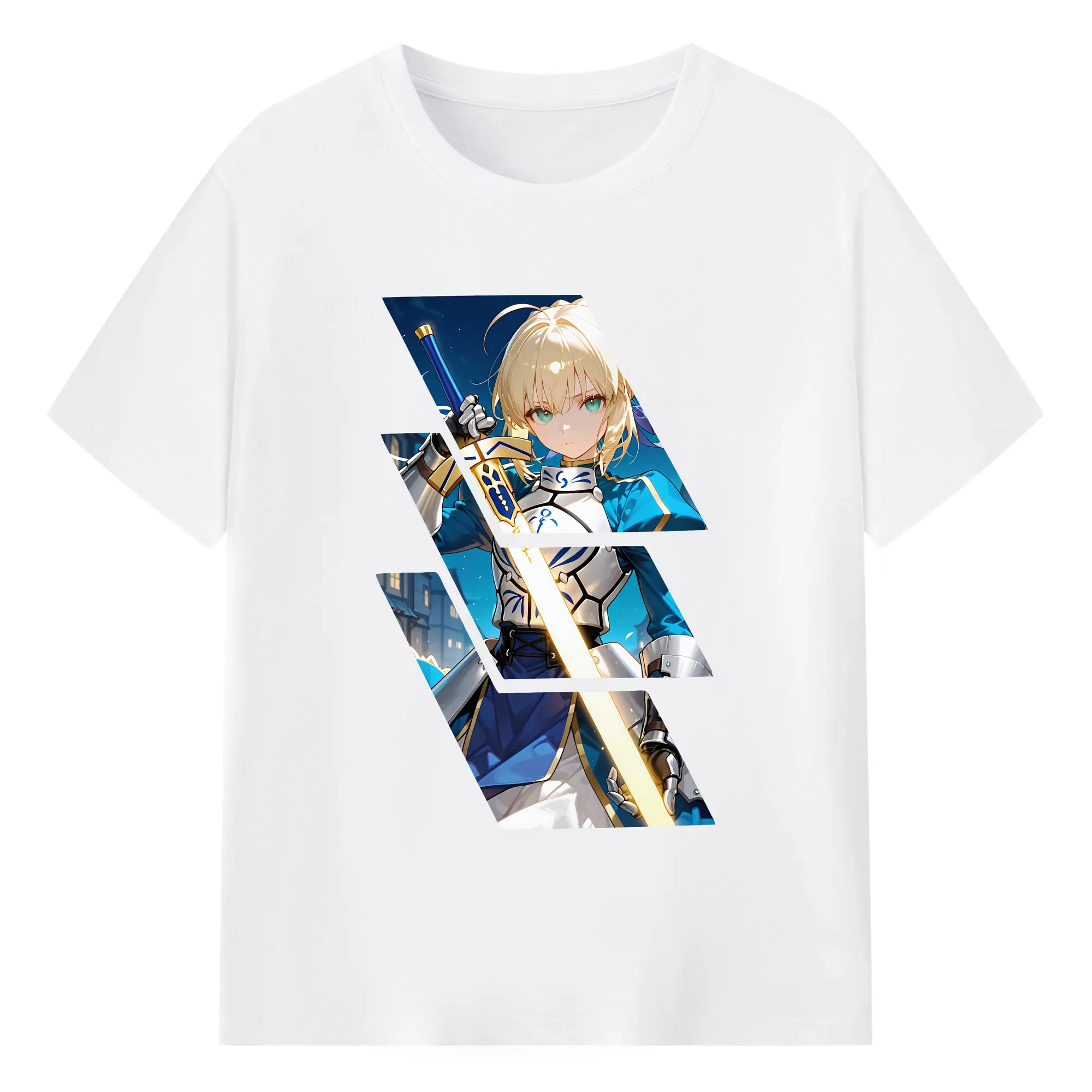 FGO グッズ,アルトリア - 綿100％ 半袖Tシャツ ・ フロントプリント ・ 快適 通気性 ・ 日常使い 散歩 スポーツ用