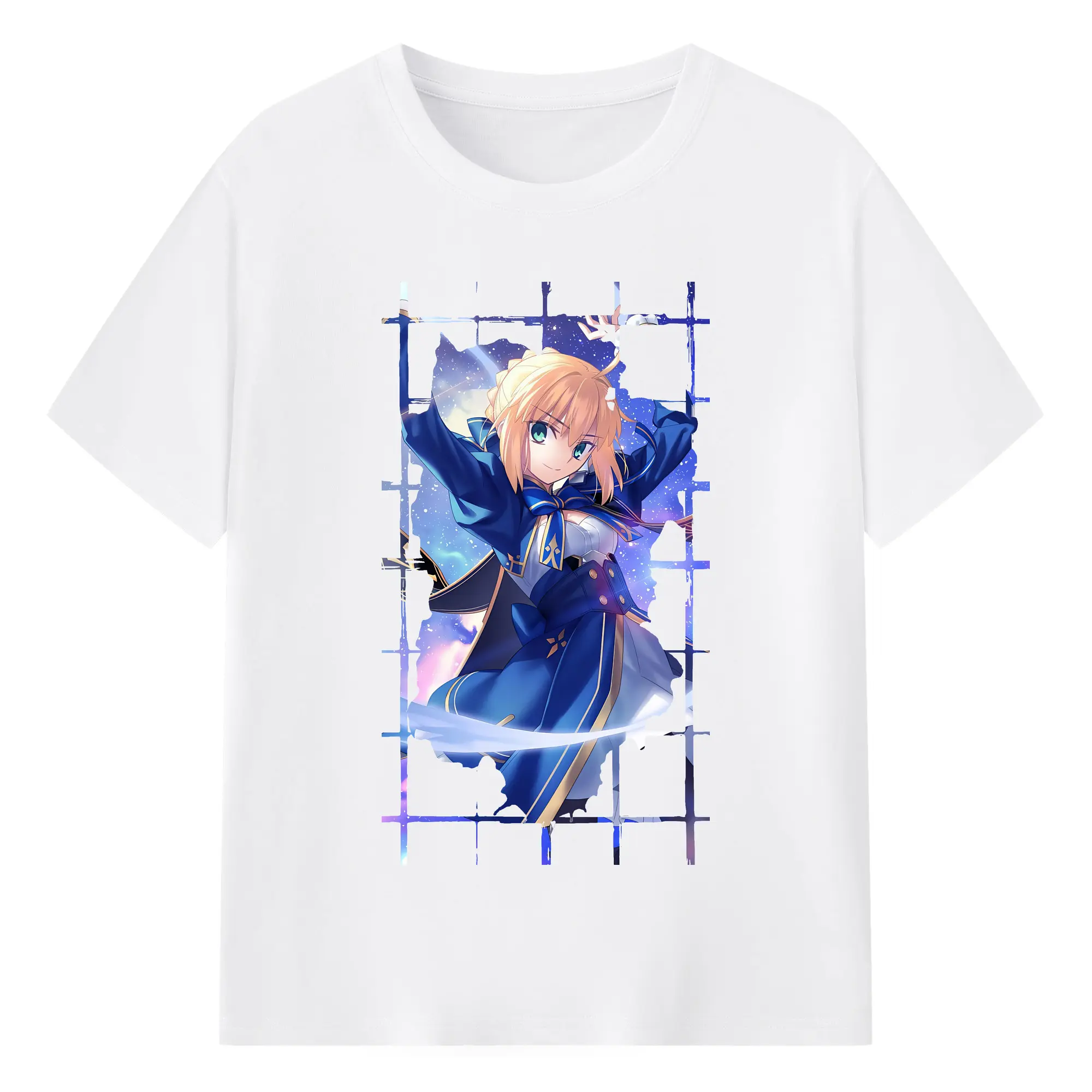 FGO グッズ,アルトリア - 綿100％ 半袖Tシャツ ・ フロントプリント ・ 快適 通気性 ・ 日常使い 散歩 スポーツ用