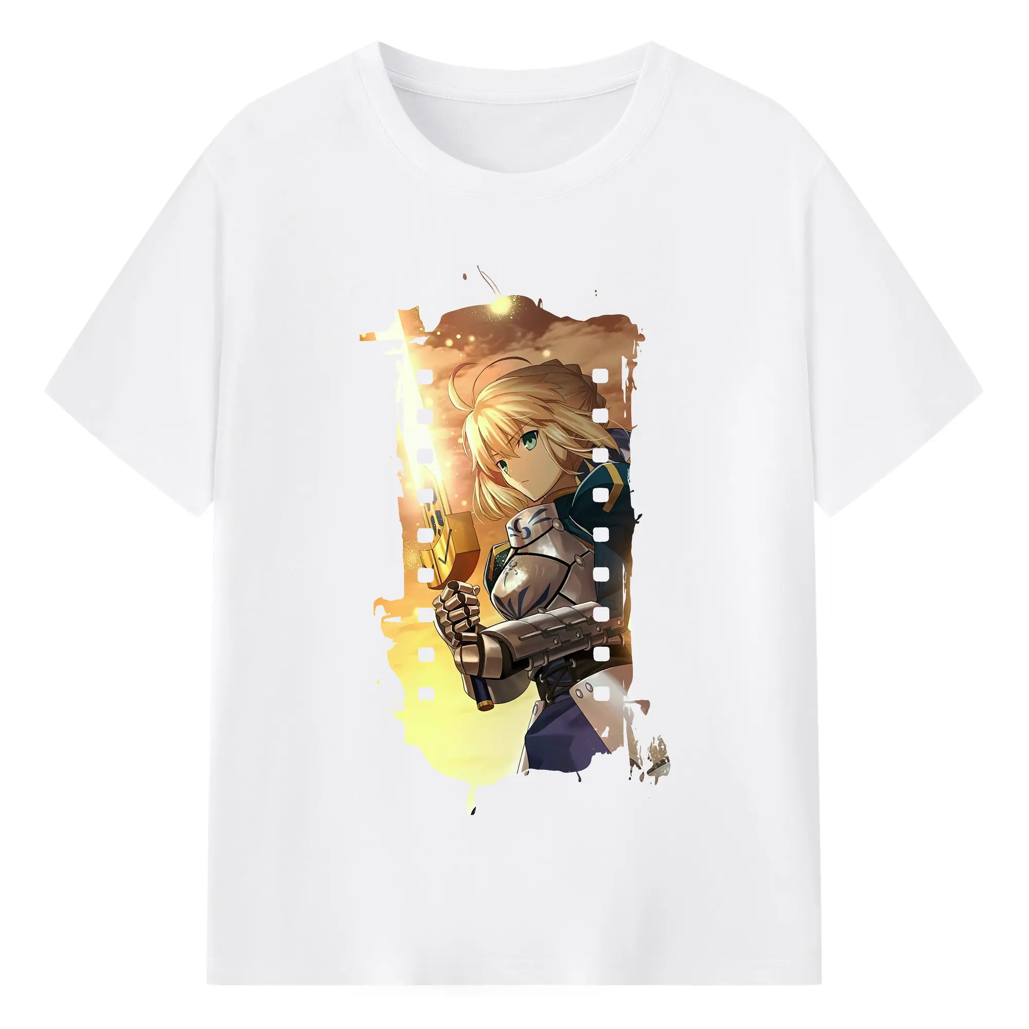 FGO グッズ,アルトリア - 綿100％ 半袖Tシャツ ・ フロントプリント ・ 快適 通気性 ・ 日常使い 散歩 スポーツ用
