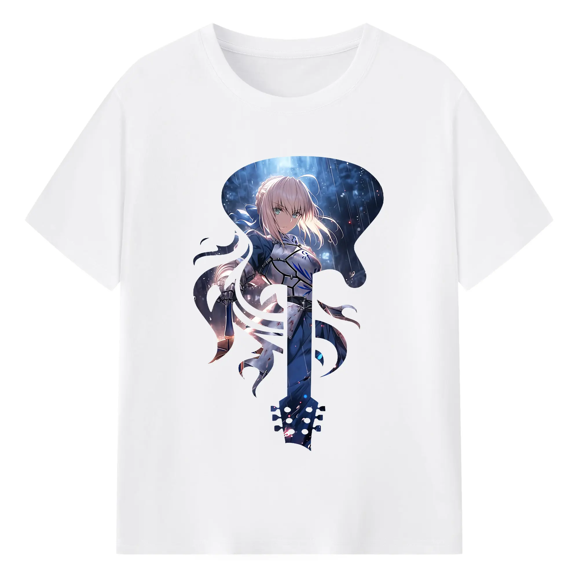 FGO グッズ,アルトリア - 綿100％ 半袖Tシャツ ・ フロントプリント ・ 快適 通気性 ・ 日常使い 散歩 スポーツ用