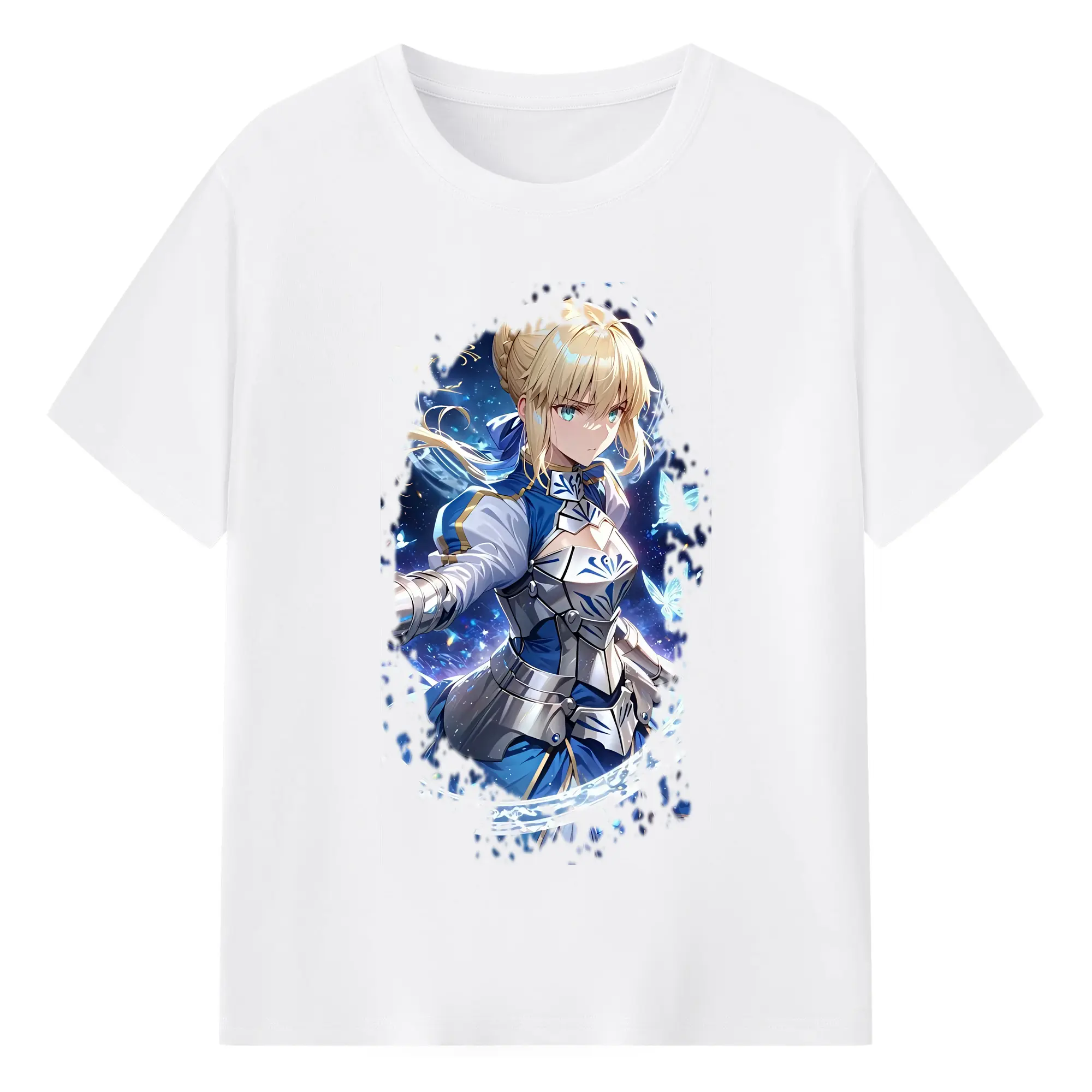 FGO グッズ,アルトリア - 綿100％ 半袖Tシャツ ・ フロントプリント ・ 快適 通気性 ・ 日常使い 散歩 スポーツ用