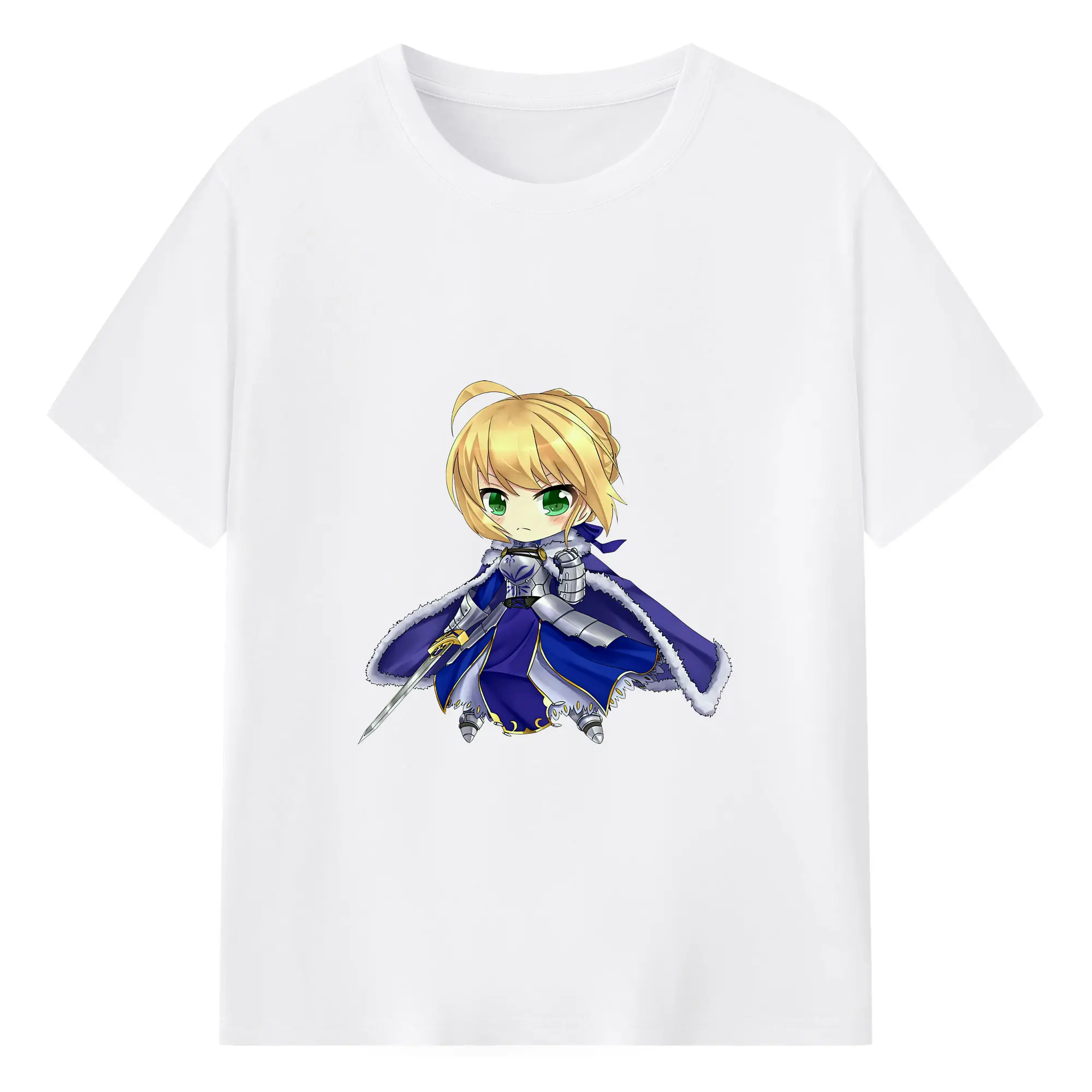 FGO グッズ,アルトリア - 綿100％ 半袖Tシャツ ・ フロントプリント ・ 快適 通気性 ・ 日常使い 散歩 スポーツ用