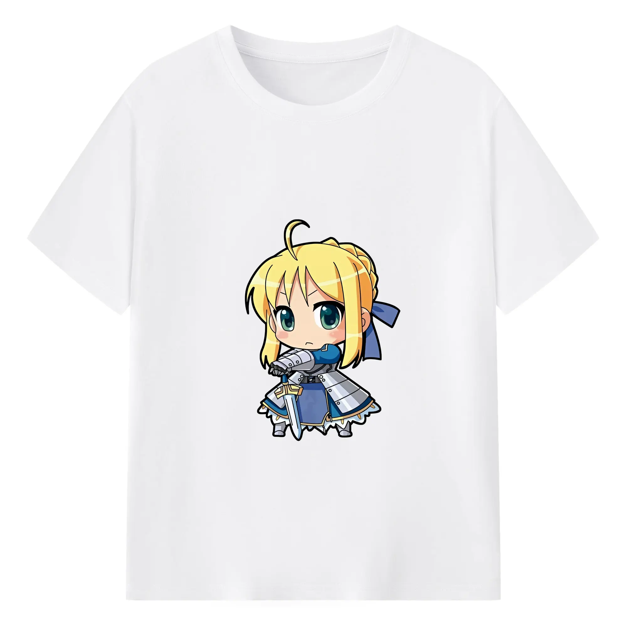 FGO グッズ,アルトリア - 綿100％ 半袖Tシャツ ・ フロントプリント ・ 快適 通気性 ・ 日常使い 散歩 スポーツ用