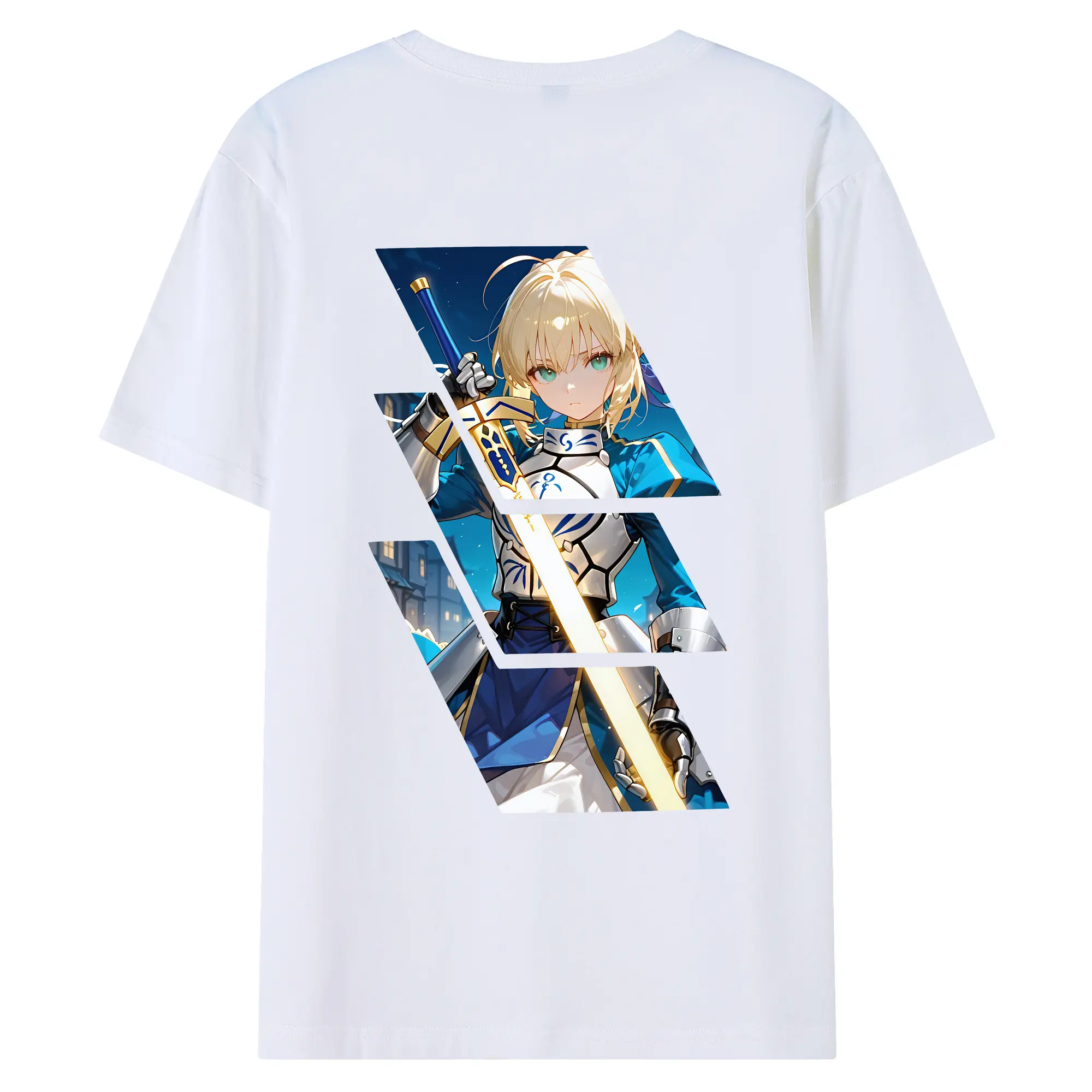 FGO グッズ,アルトリア - 綿100％ 半袖Tシャツ ・ バックプリント ・ 快適 通気性 ・ 日常使い 散歩 スポーツ用