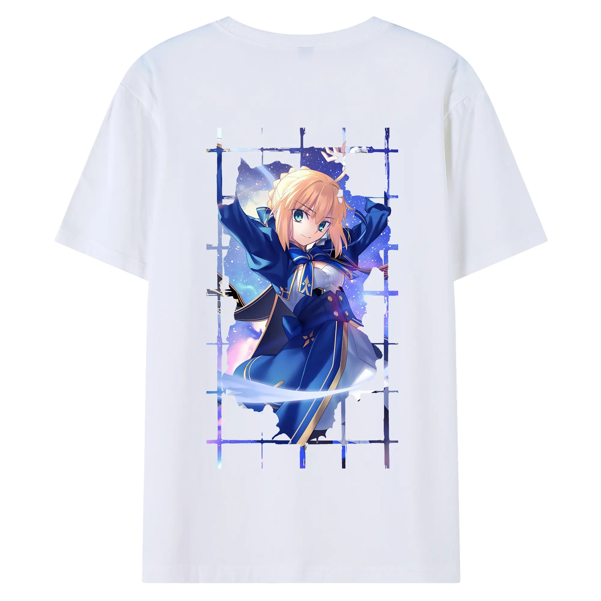 FGO グッズ,アルトリア - 綿100％ 半袖Tシャツ ・ バックプリント ・ 快適 通気性 ・ 日常使い 散歩 スポーツ用