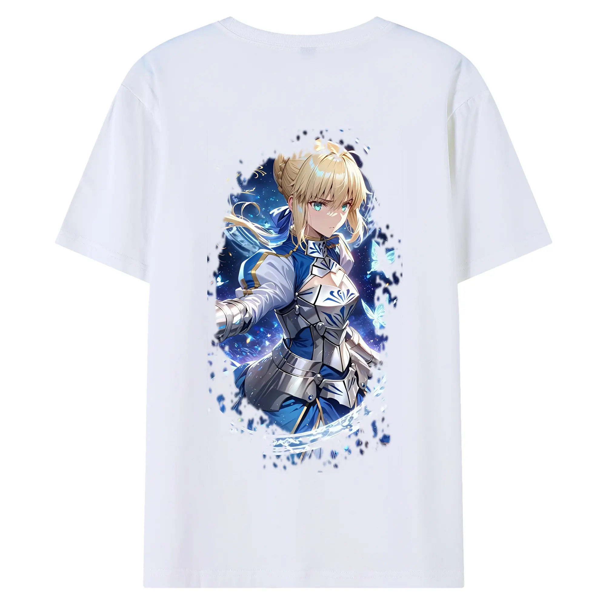 FGO グッズ,アルトリア - 綿100％ 半袖Tシャツ ・ バックプリント ・ 快適 通気性 ・ 日常使い 散歩 スポーツ用