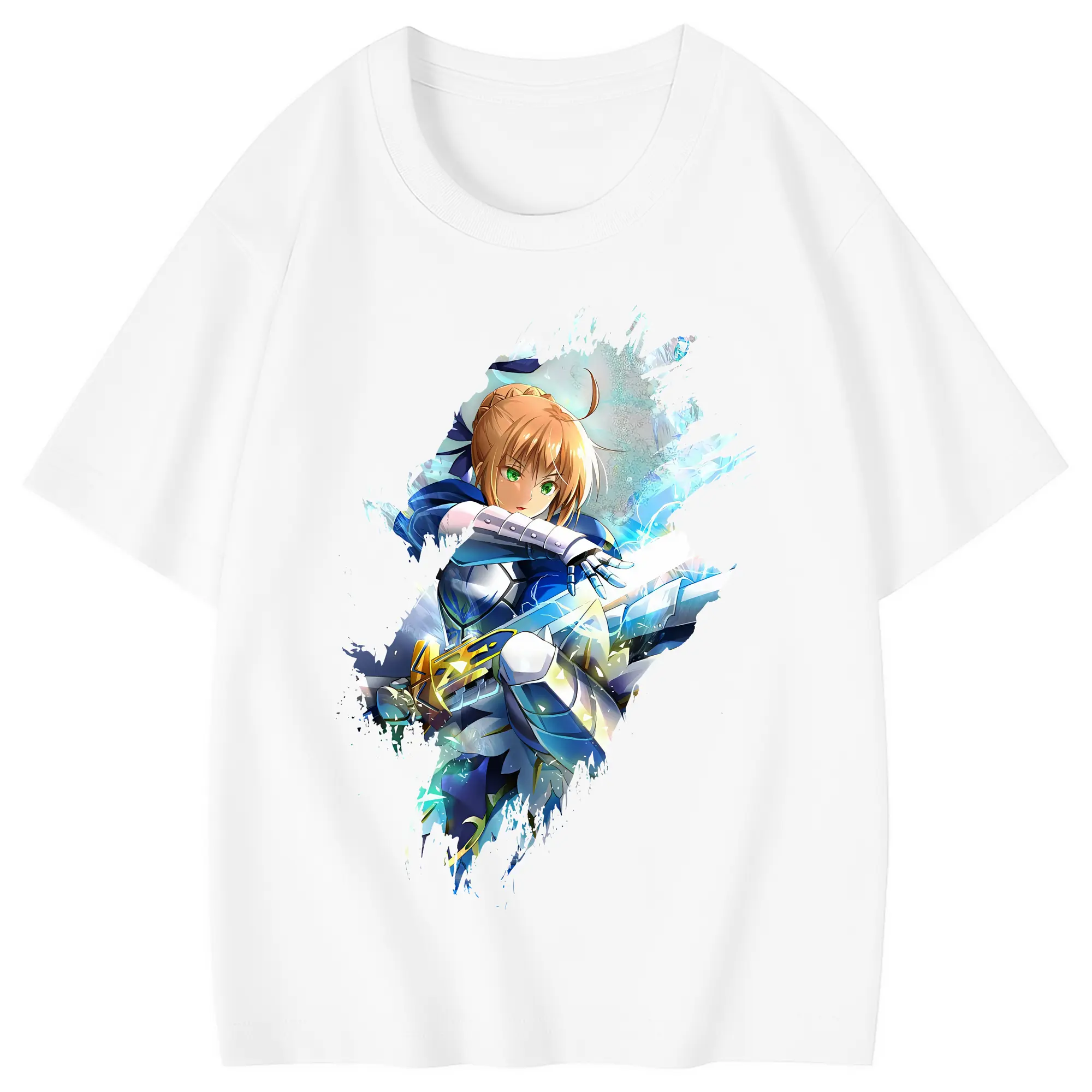 FGO グッズ,アルトリア - 綿100％ キッズTシャツ ・ フロントプリント ・ 快適 通気性 ・ スポーツ カジュアル 散歩用
