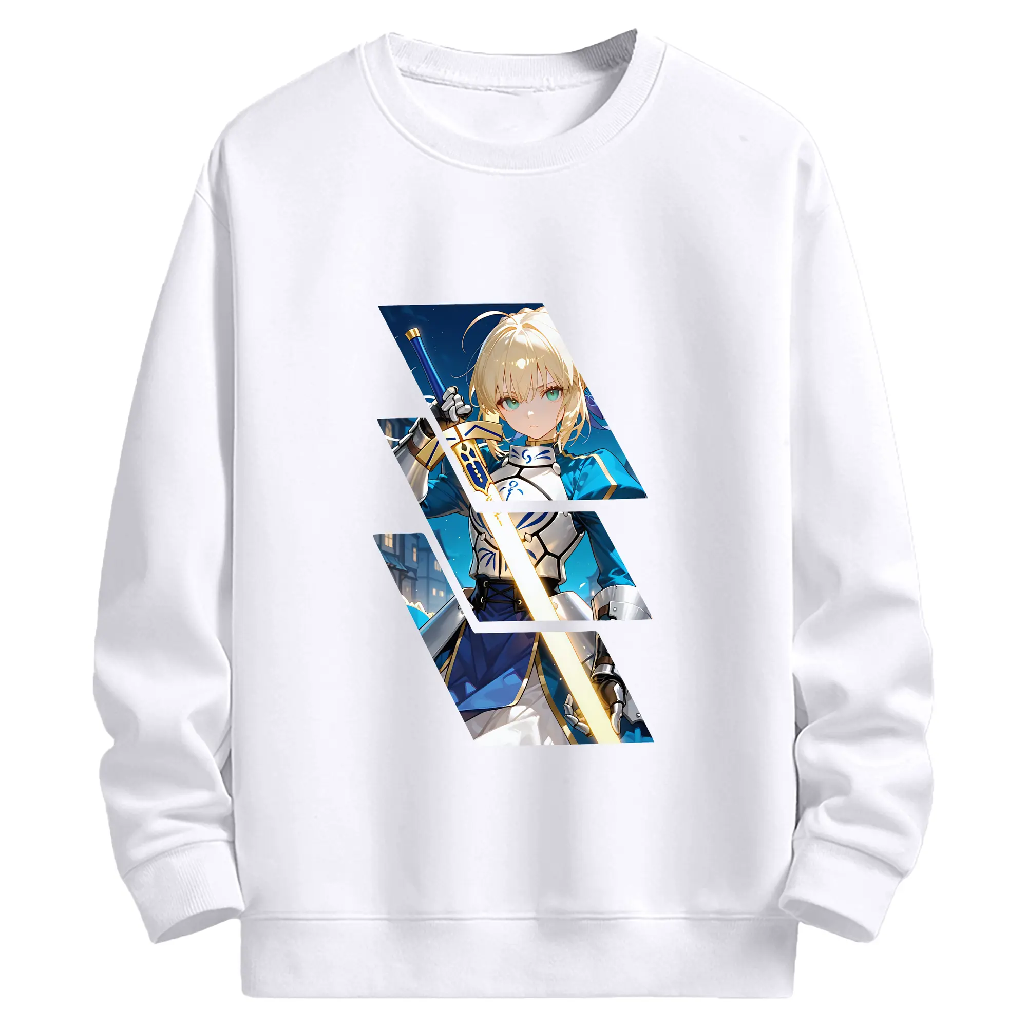 FGO グッズ,アルトリア - 高品質 クルーネック スウェット ・ コットン59％ ポリエステル41％ ・ ユニセックス 長袖 トレーナー ・ カジュアル デイリー スポーツ 散歩用