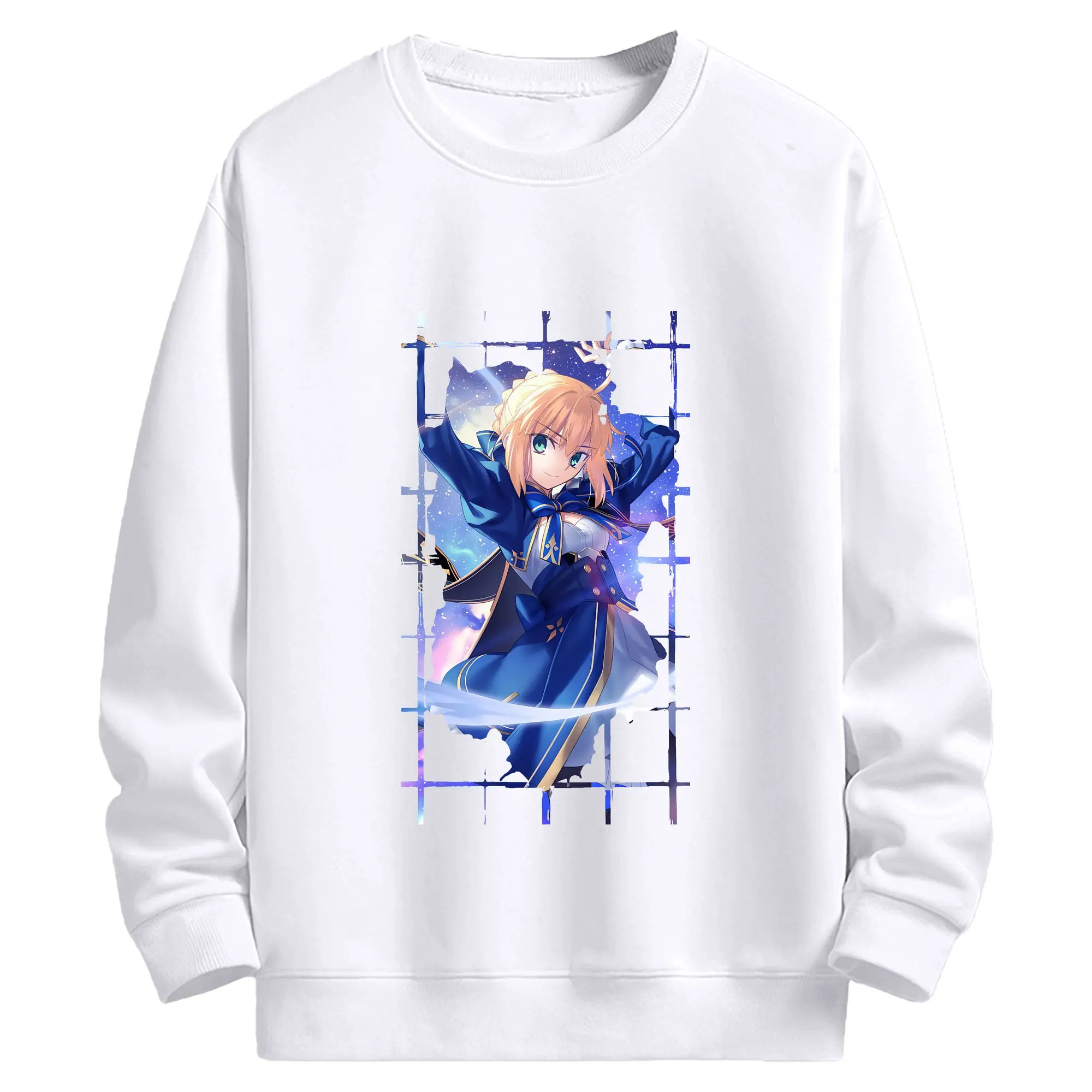 FGO グッズ,アルトリア - 高品質 クルーネック スウェット ・ コットン59％ ポリエステル41％ ・ ユニセックス 長袖 トレーナー ・ カジュアル デイリー スポーツ 散歩用