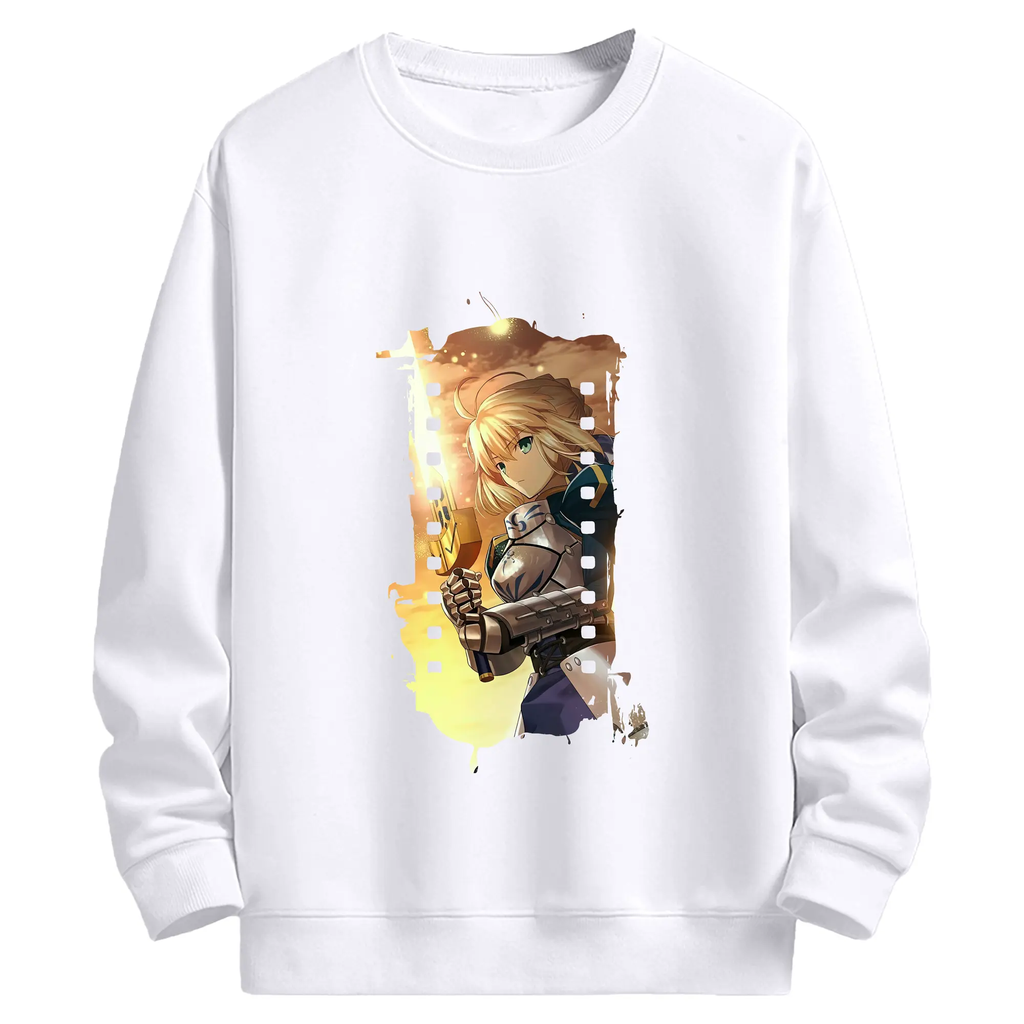 FGO グッズ,アルトリア - 高品質 クルーネック スウェット ・ コットン59％ ポリエステル41％ ・ ユニセックス 長袖 トレーナー ・ カジュアル デイリー スポーツ 散歩用