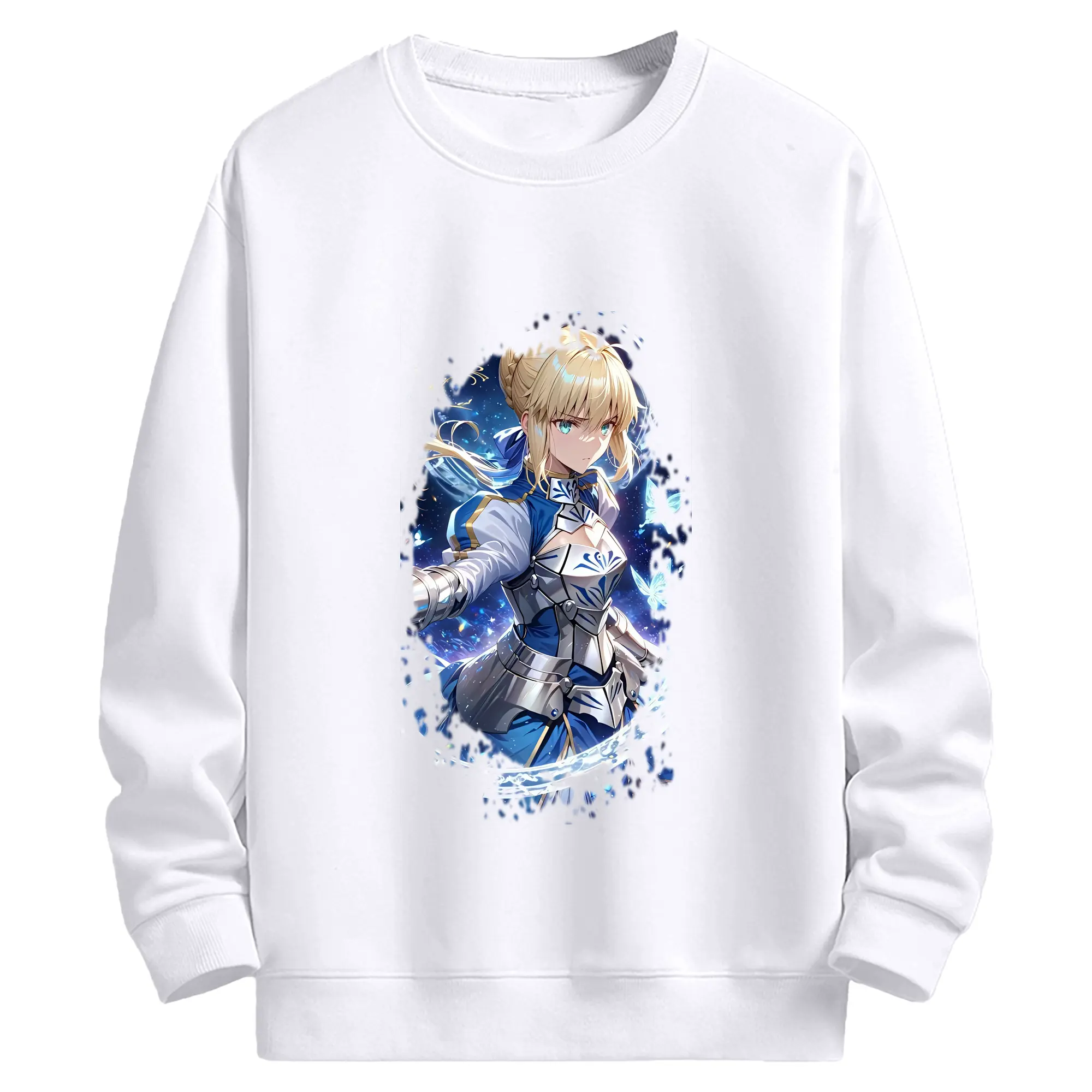 FGO グッズ,アルトリア - 高品質 クルーネック スウェット ・ コットン59％ ポリエステル41％ ・ ユニセックス 長袖 トレーナー ・ カジュアル デイリー スポーツ 散歩用