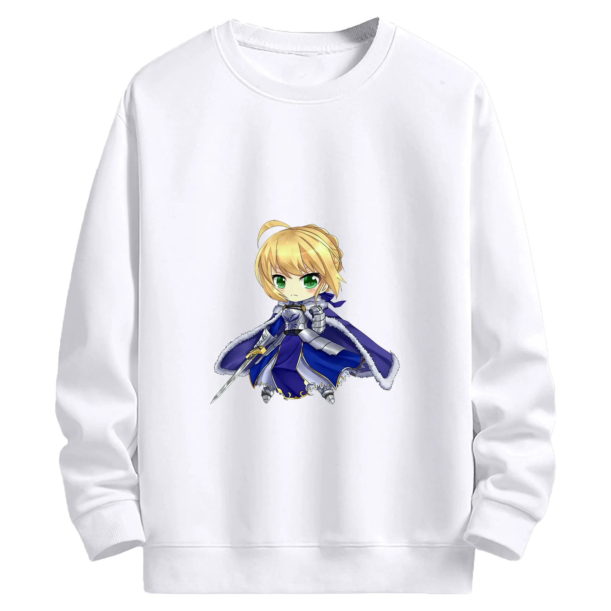 FGO グッズ,アルトリア - 高品質 クルーネック スウェット ・ コットン59％ ポリエステル41％ ・ ユニセックス 長袖 トレーナー ・ カジュアル デイリー スポーツ 散歩用