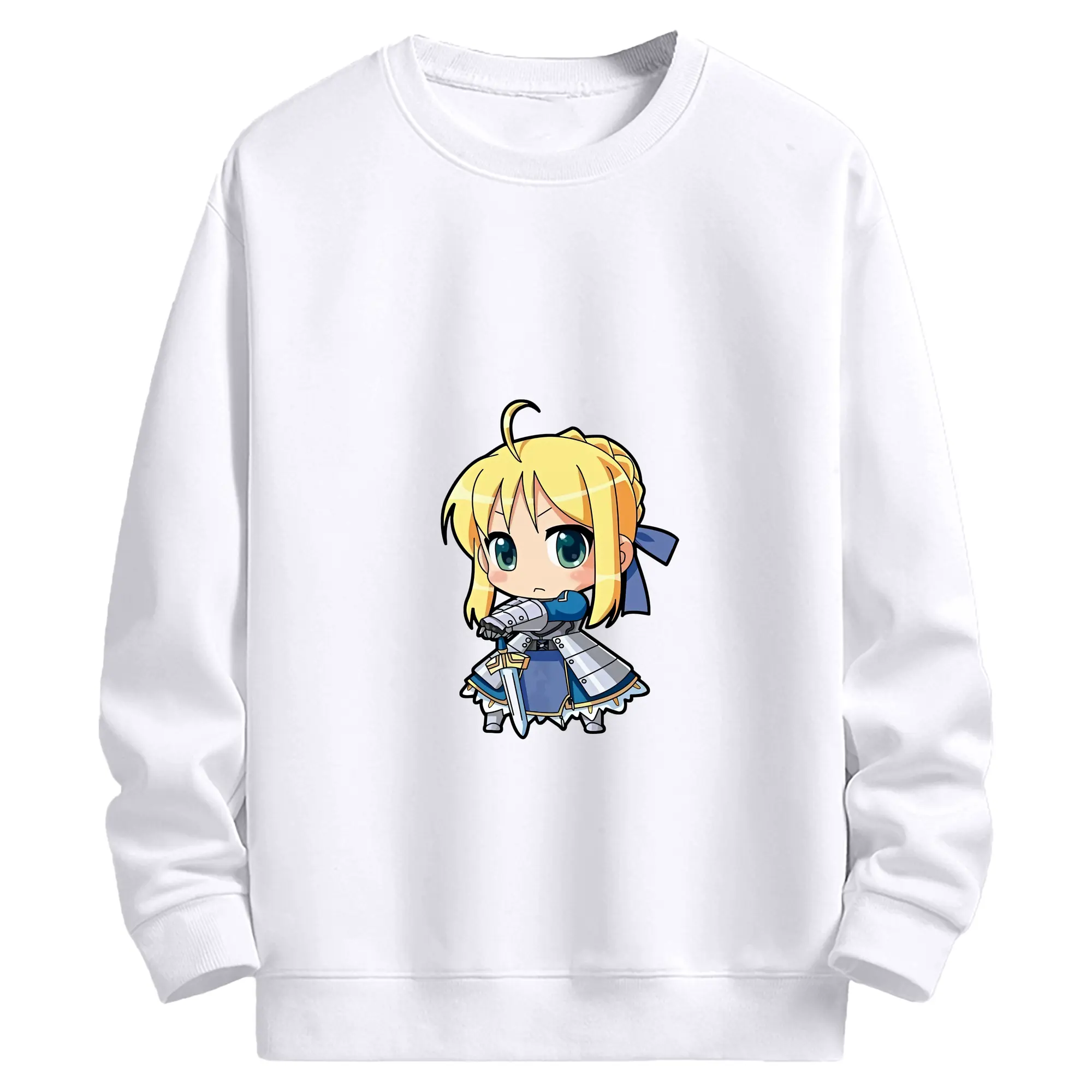 FGO グッズ,アルトリア - 高品質 クルーネック スウェット ・ コットン59％ ポリエステル41％ ・ ユニセックス 長袖 トレーナー ・ カジュアル デイリー スポーツ 散歩用