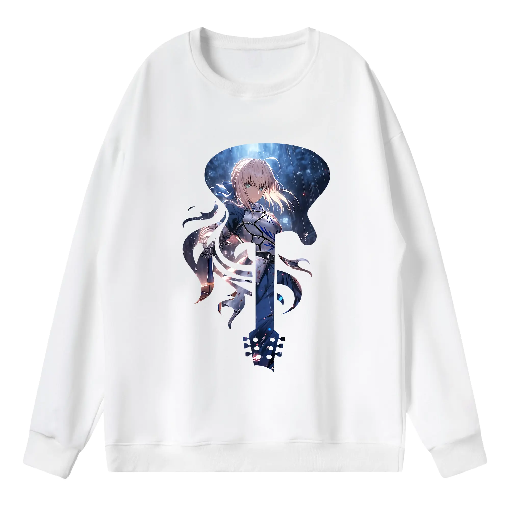 FGO グッズ,アルトリア - 薄手 クルーネック スウェット 裏毛260g · ポリエステル 春秋向け カジュアル 男女兼用 · トレーナー デイリー スポーツ 散歩に最適