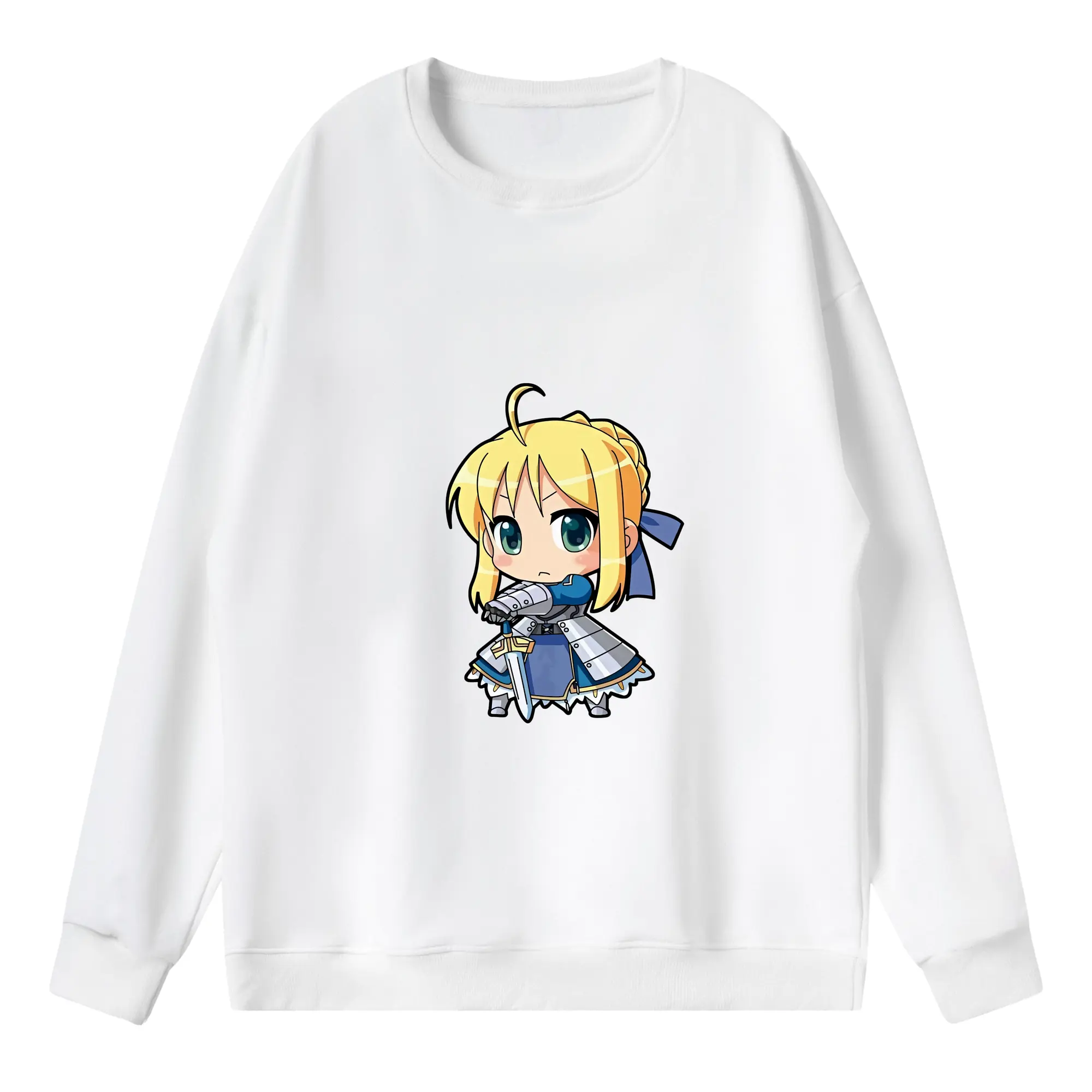 FGO グッズ,アルトリア - 薄手 クルーネック スウェット 裏毛260g · ポリエステル 春秋向け カジュアル 男女兼用 · トレーナー デイリー スポーツ 散歩に最適