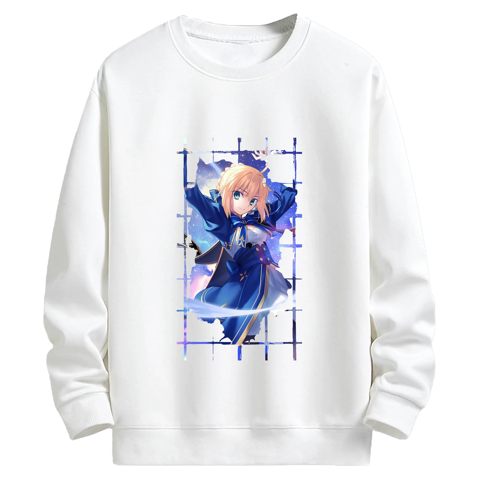 FGO グッズ,アルトリア - キッズ クルーネックスウェットシャツ ・ フロントプリント ・ 綿80％ ポリエステル20％ ・ 快適 通学 スポーツ 日常使い お散歩用