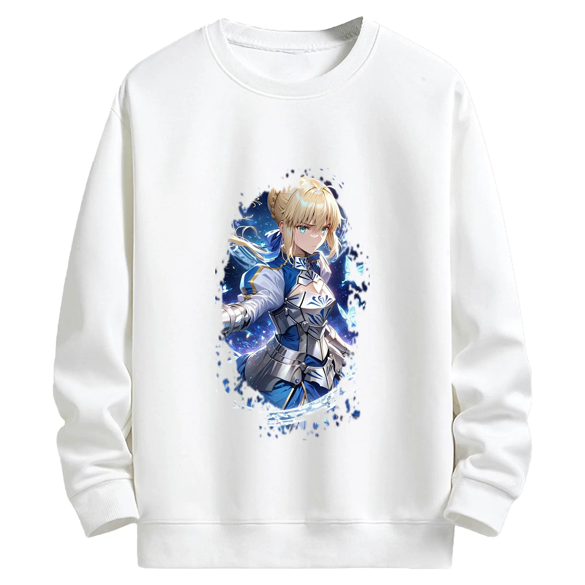 FGO グッズ,アルトリア - キッズ クルーネックスウェットシャツ ・ フロントプリント ・ 綿80％ ポリエステル20％ ・ 快適 通学 スポーツ 日常使い お散歩用