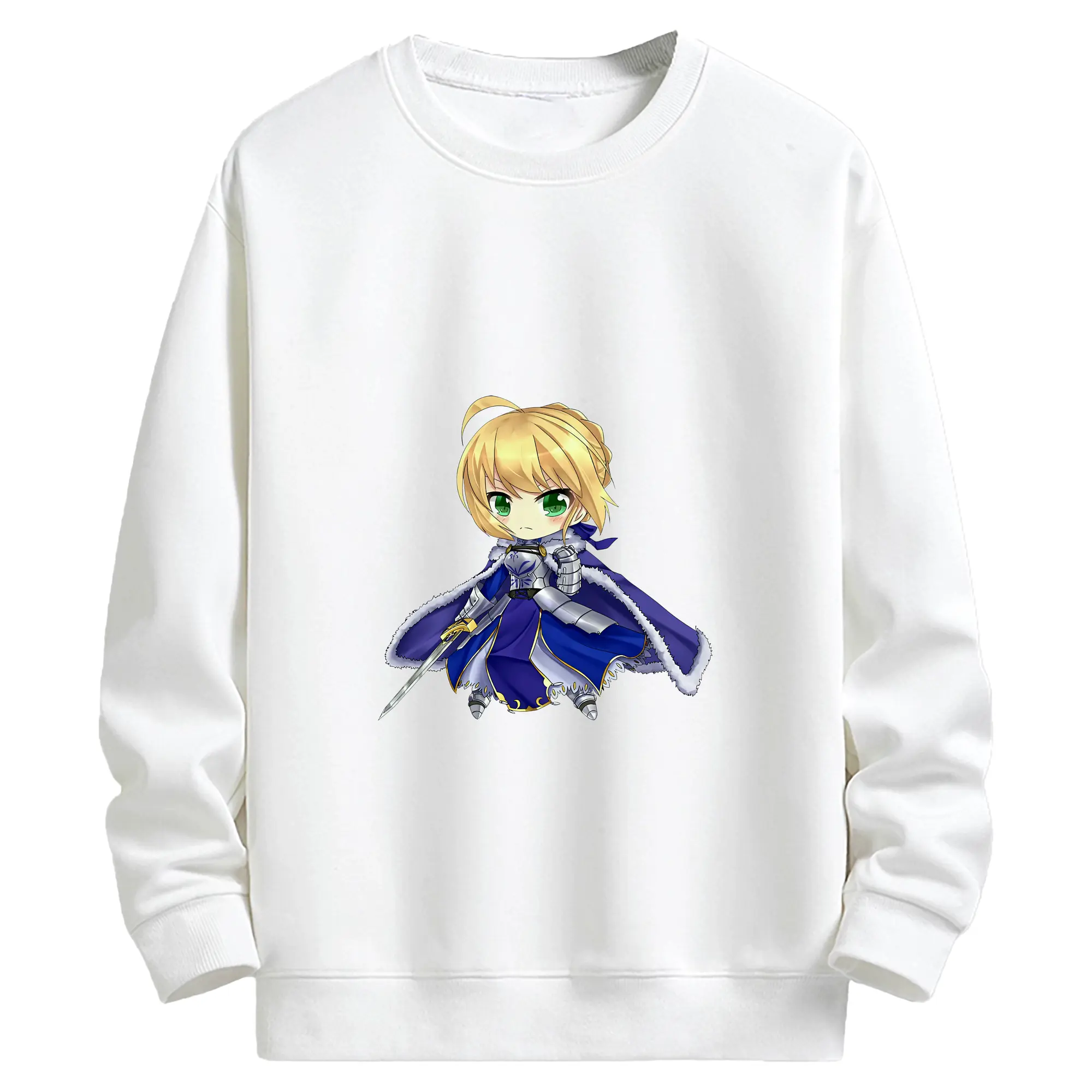 FGO グッズ,アルトリア - キッズ クルーネックスウェットシャツ ・ フロントプリント ・ 綿80％ ポリエステル20％ ・ 快適 通学 スポーツ 日常使い お散歩用