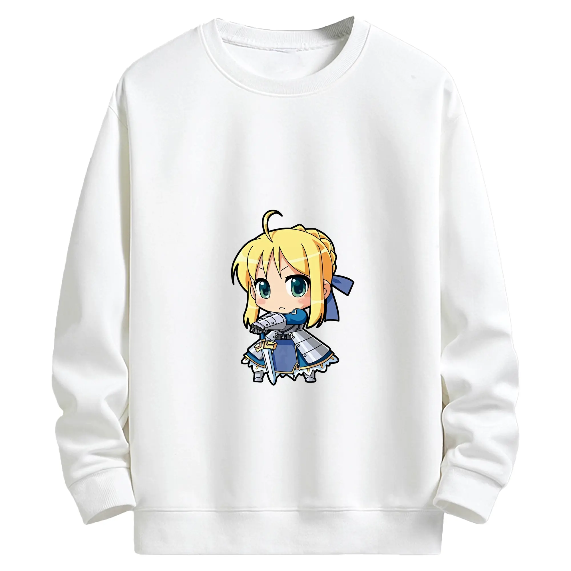 FGO グッズ,アルトリア - キッズ クルーネックスウェットシャツ ・ フロントプリント ・ 綿80％ ポリエステル20％ ・ 快適 通学 スポーツ 日常使い お散歩用