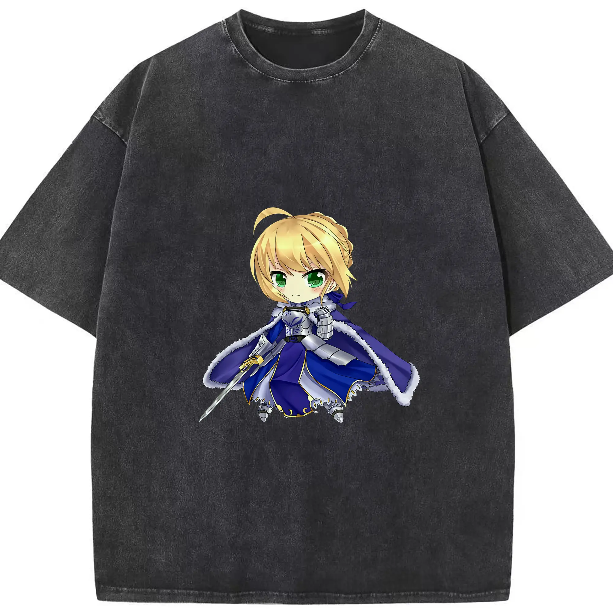 FGO グッズ,アルトリア - 綿100％ ヴィンテージ風 半袖Tシャツ ・ フロントプリント ・ 柔らか肌触り ・ 通気性 快適 ・ スポーツ カジュアル 外出用