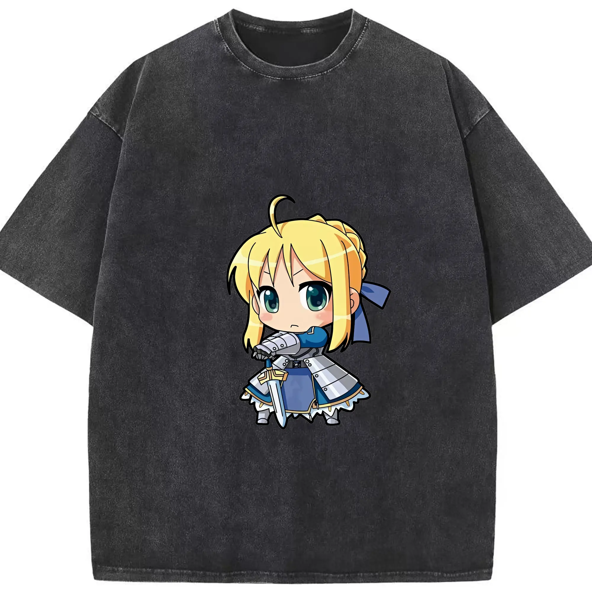 FGO グッズ,アルトリア - 綿100％ ヴィンテージ風 半袖Tシャツ ・ フロントプリント ・ 柔らか肌触り ・ 通気性 快適 ・ スポーツ カジュアル 外出用