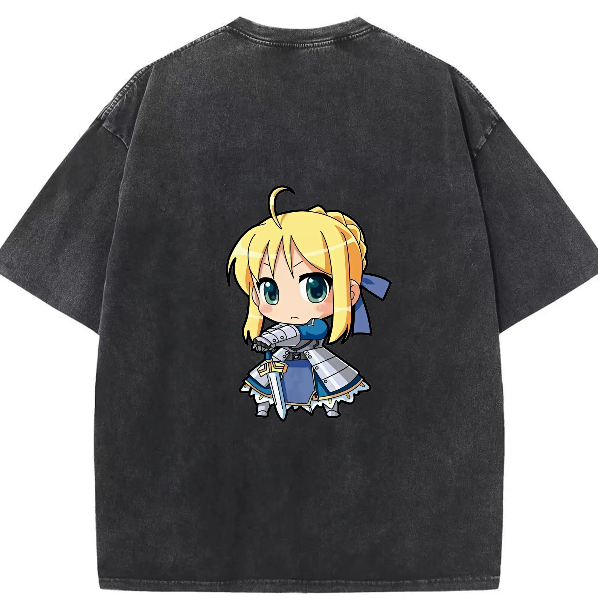 FGO グッズ,アルトリア - 綿100％ ヴィンテージ風 半袖Tシャツ ・ 背面プリント ・ 柔らか肌触り ・ 通気性 快適 ・ スポーツ カジュアル 外出用