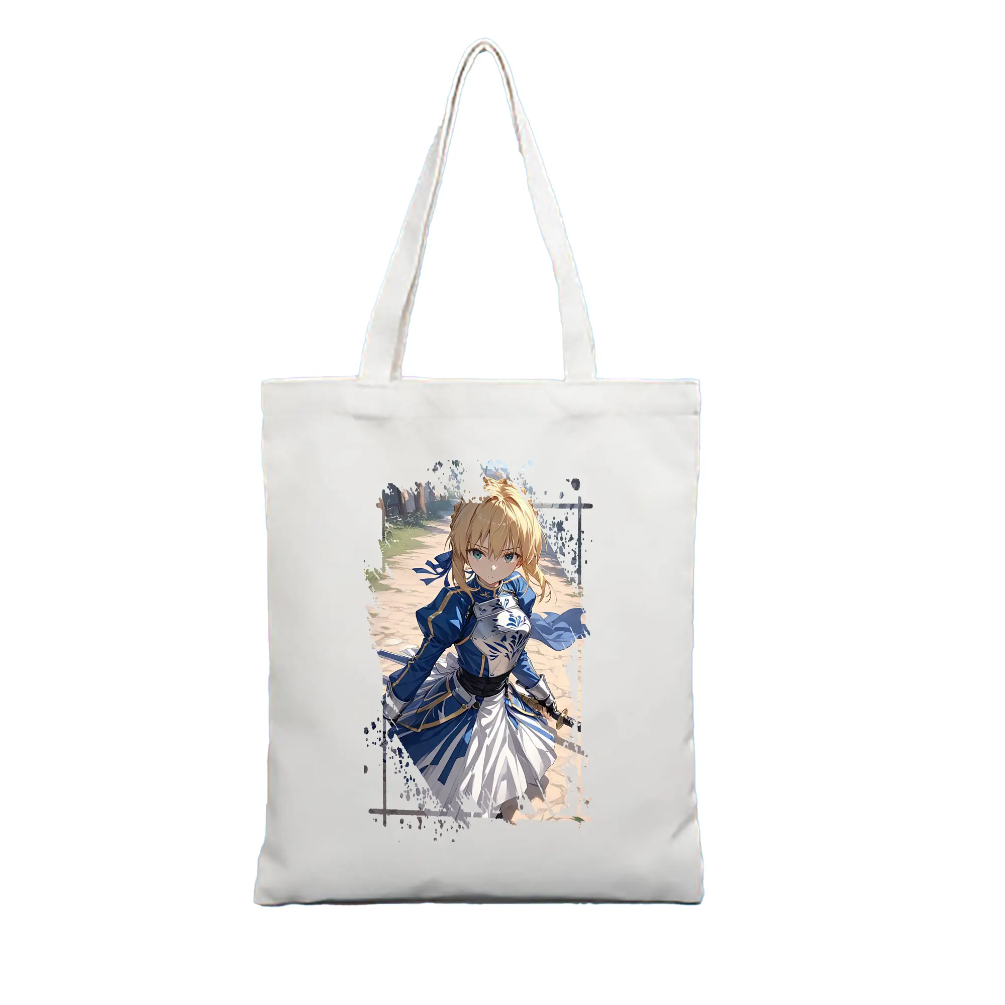 FGO グッズ,アルトリア - 縦型キャンバス手提げバッグ（トートバッグ） ・ キャンバス素材 ・ ショッピング用 ・ 軽量 丈夫 お手入れ簡単