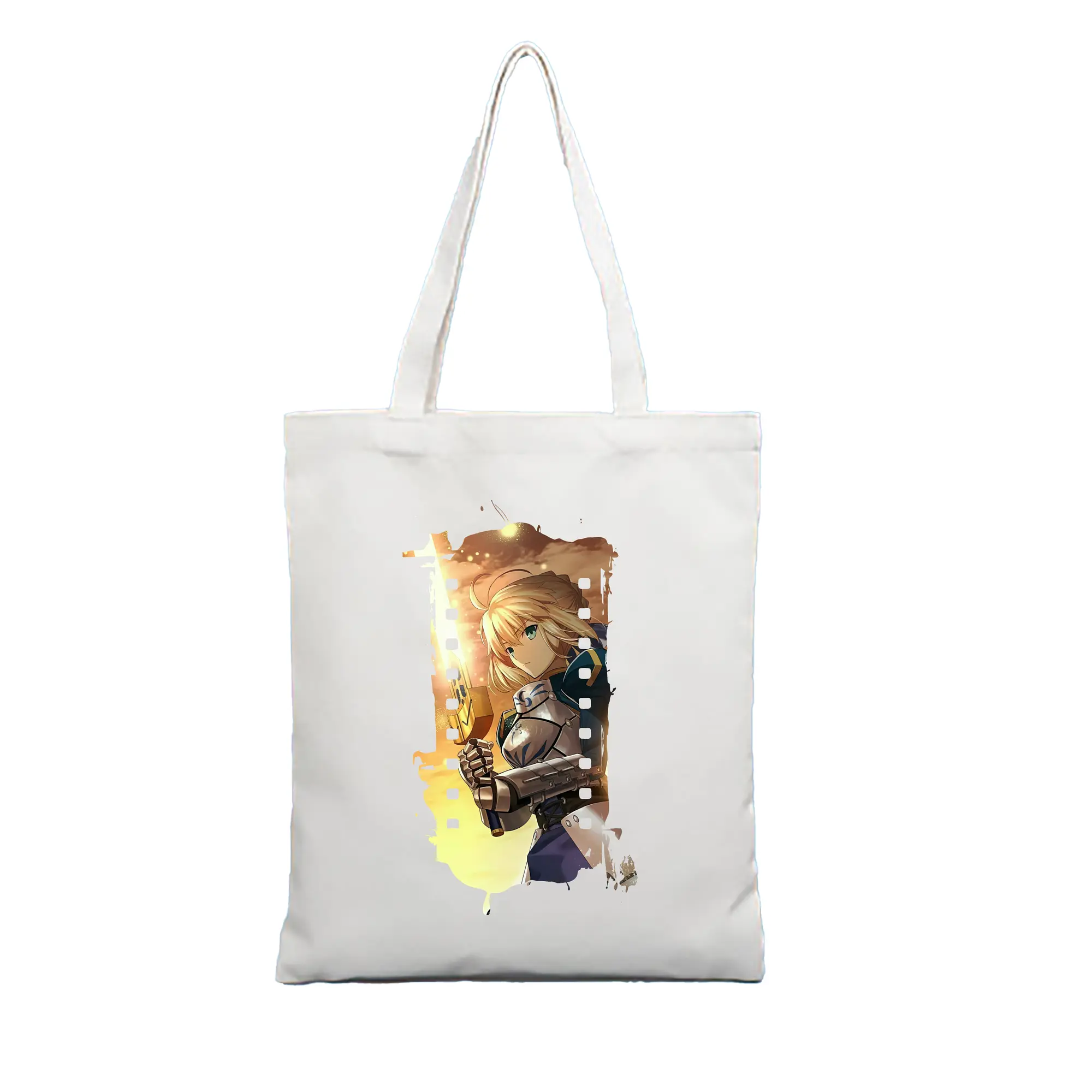 FGO グッズ,アルトリア - 縦型キャンバス手提げバッグ（トートバッグ） ・ キャンバス素材 ・ ショッピング用 ・ 軽量 丈夫 お手入れ簡単
