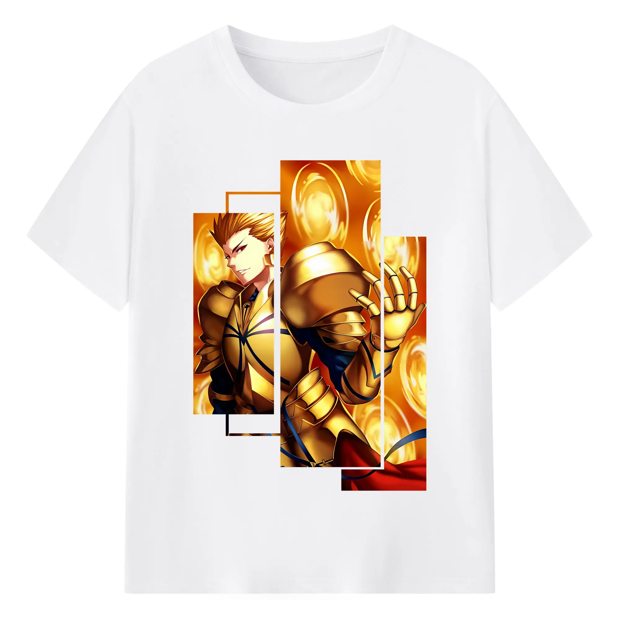 FGO グッズ,ギルガメッシュ - 綿100％ 半袖Tシャツ ・ フロントプリント ・ 快適 通気性 ・ 日常使い 散歩 スポーツ用