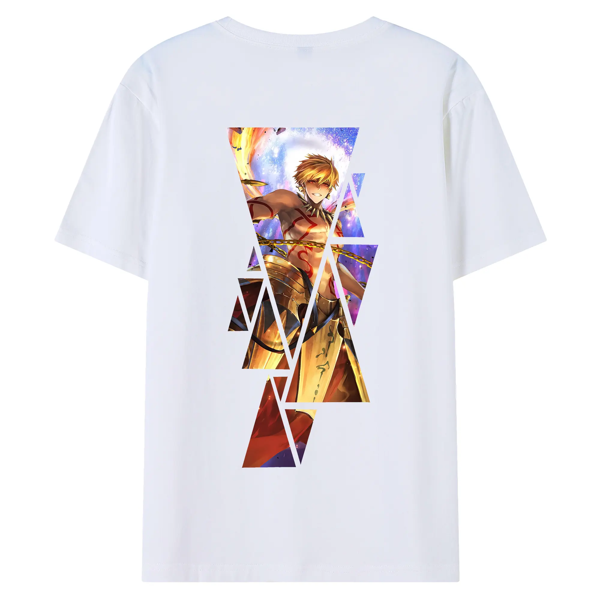 FGO グッズ,ギルガメッシュ - 綿100％ 半袖Tシャツ ・ バックプリント ・ 快適 通気性 ・ 日常使い 散歩 スポーツ用