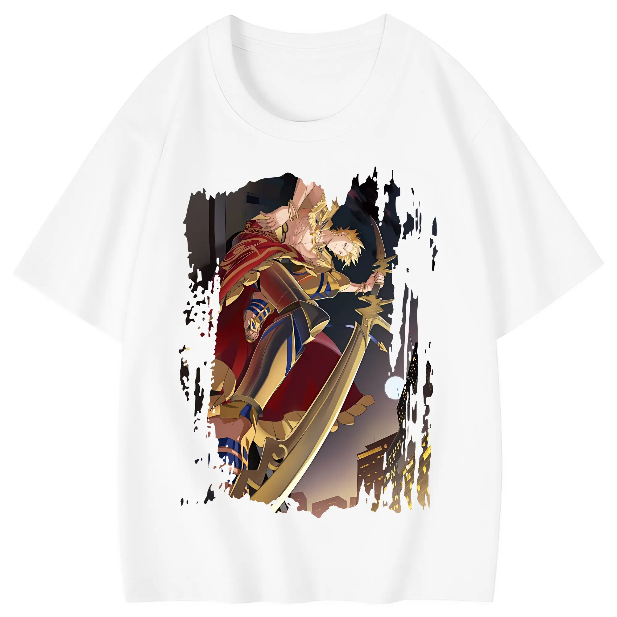 FGO グッズ,ギルガメッシュ - 綿100％ キッズTシャツ ・ フロントプリント ・ 快適 通気性 ・ スポーツ カジュアル 散歩用