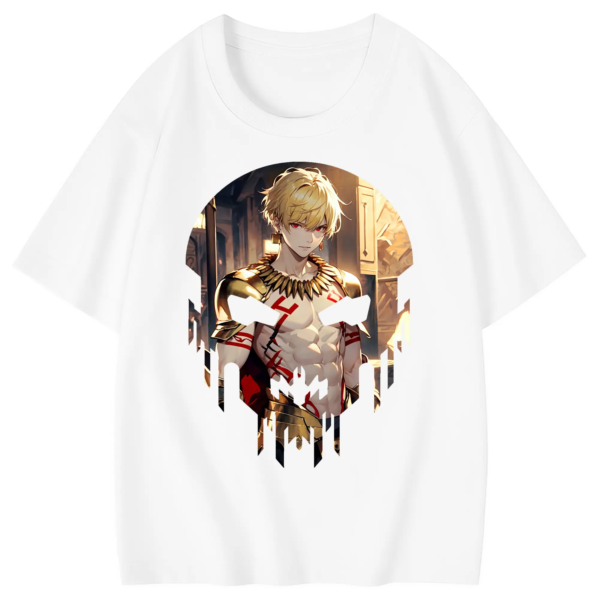 FGO グッズ,ギルガメッシュ - 綿100％ キッズTシャツ ・ フロントプリント ・ 快適 通気性 ・ スポーツ カジュアル 散歩用