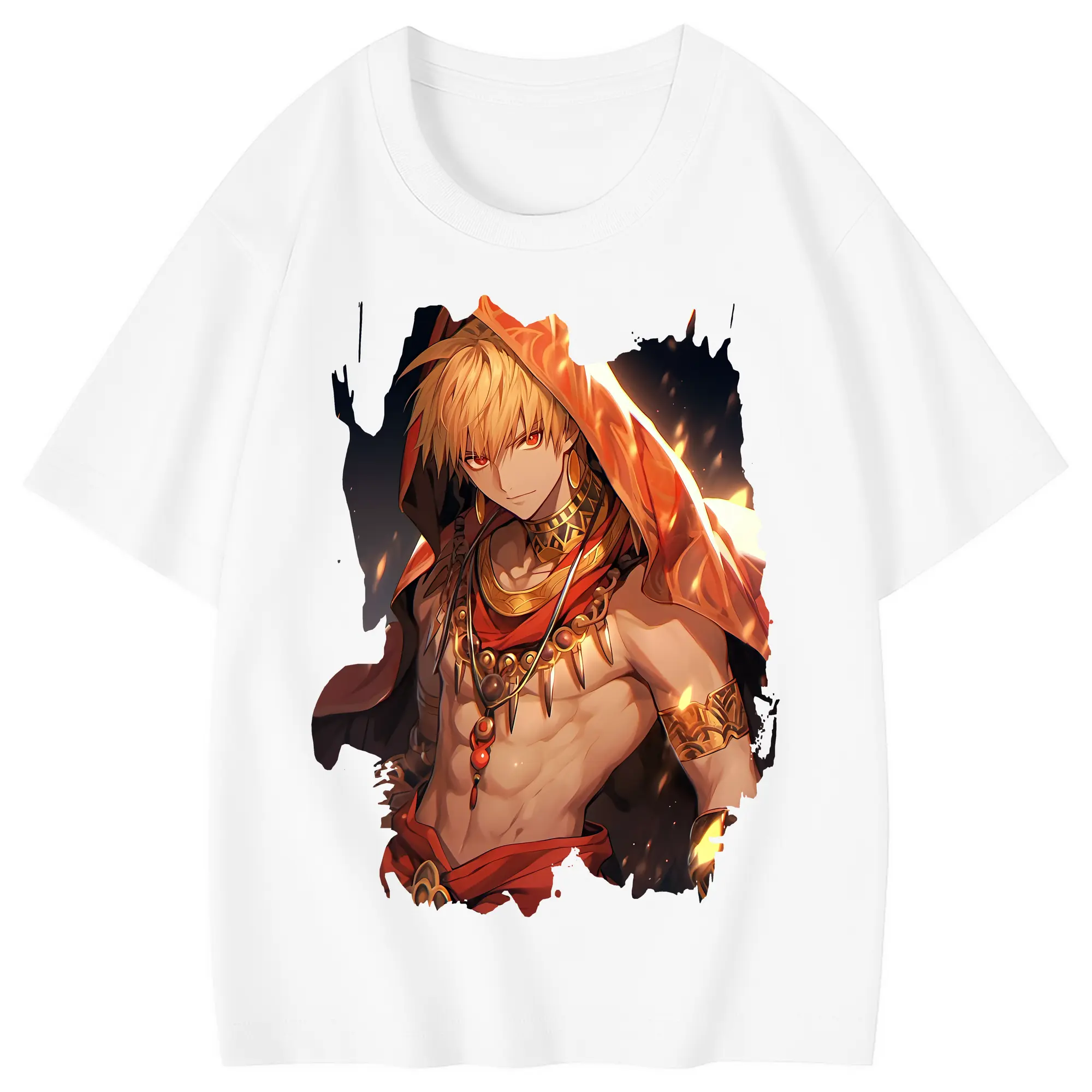 FGO グッズ,ギルガメッシュ - 綿100％ キッズTシャツ ・ フロントプリント ・ 快適 通気性 ・ スポーツ カジュアル 散歩用