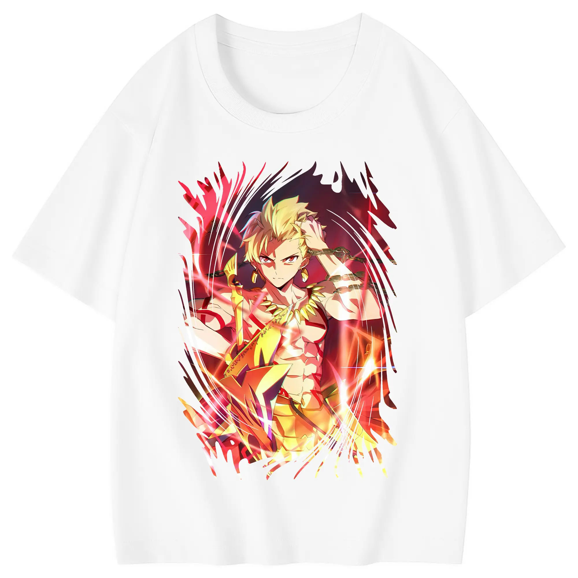 FGO グッズ,ギルガメッシュ - 綿100％ キッズTシャツ ・ フロントプリント ・ 快適 通気性 ・ スポーツ カジュアル 散歩用