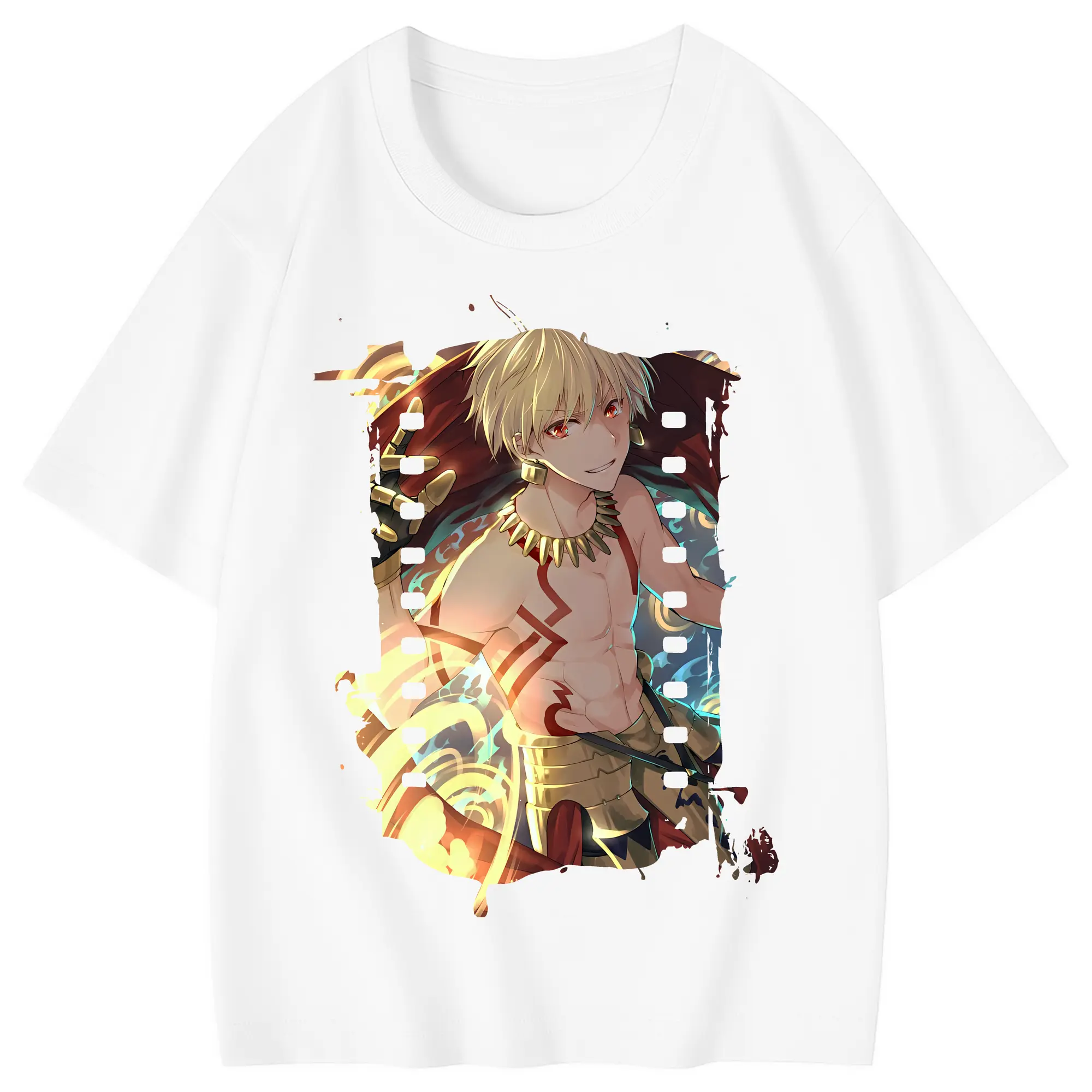 FGO グッズ,ギルガメッシュ - 綿100％ キッズTシャツ ・ フロントプリント ・ 快適 通気性 ・ スポーツ カジュアル 散歩用