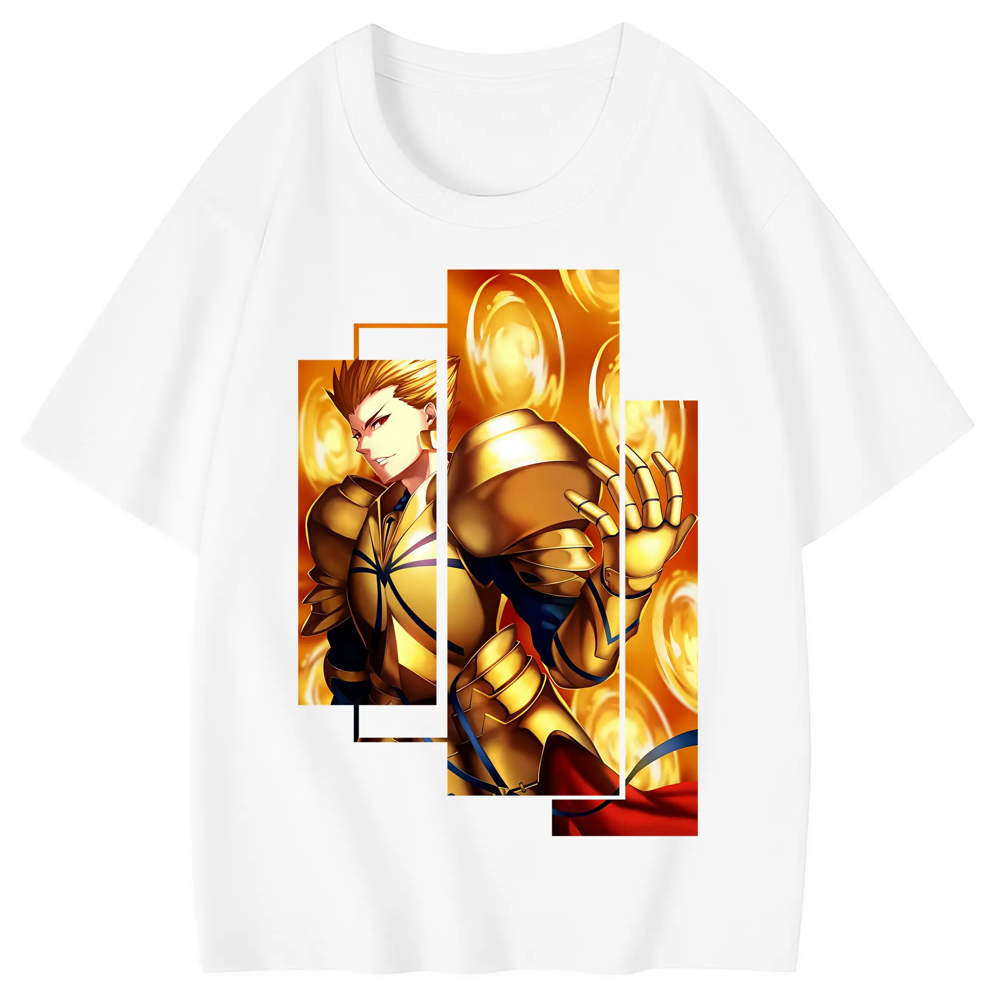 FGO グッズ,ギルガメッシュ - 綿100％ キッズTシャツ ・ フロントプリント ・ 快適 通気性 ・ スポーツ カジュアル 散歩用