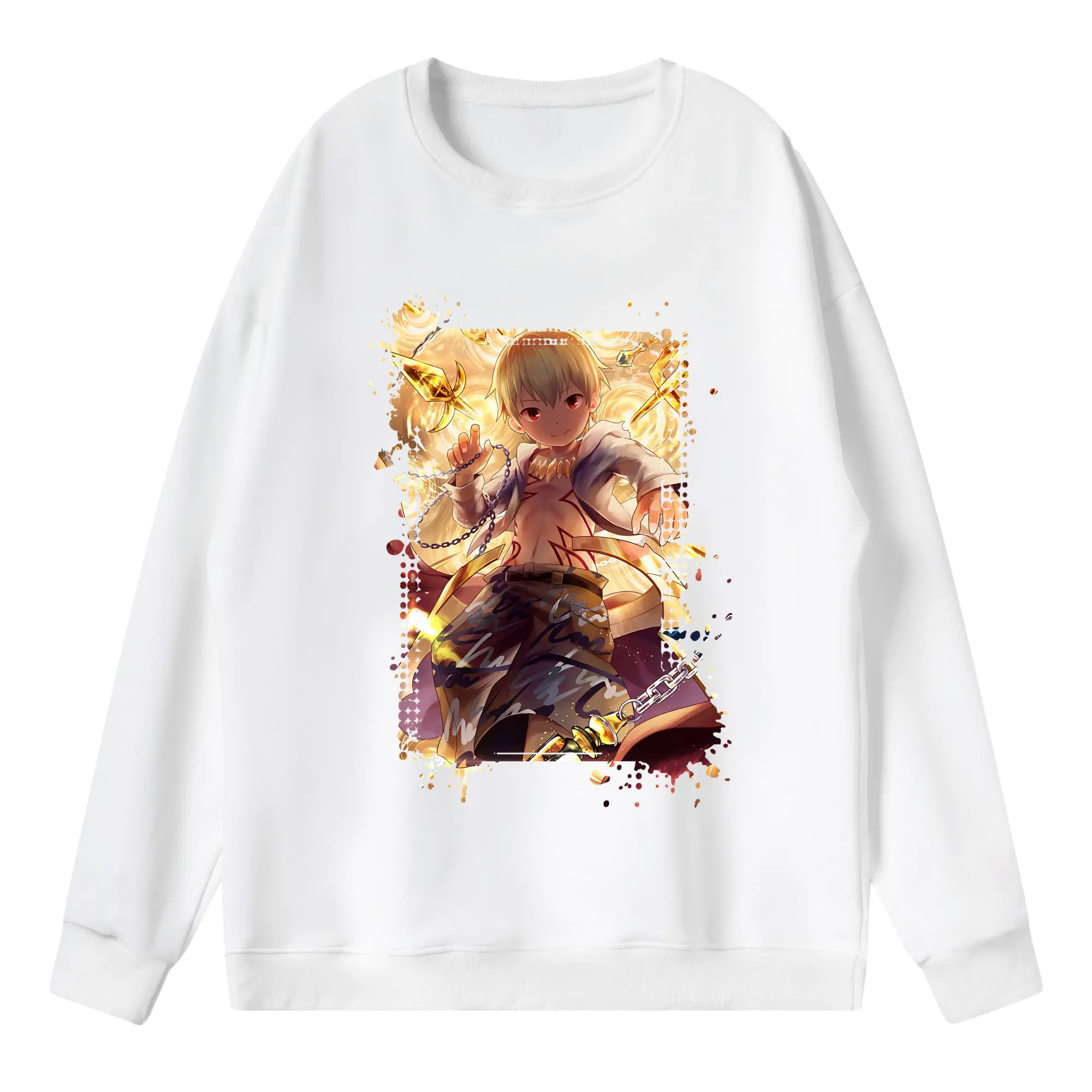 FGO グッズ,ギルガメッシュ - 薄手 クルーネック スウェット 裏毛260g · ポリエステル 春秋向け カジュアル 男女兼用 · トレーナー デイリー スポーツ 散歩に最適