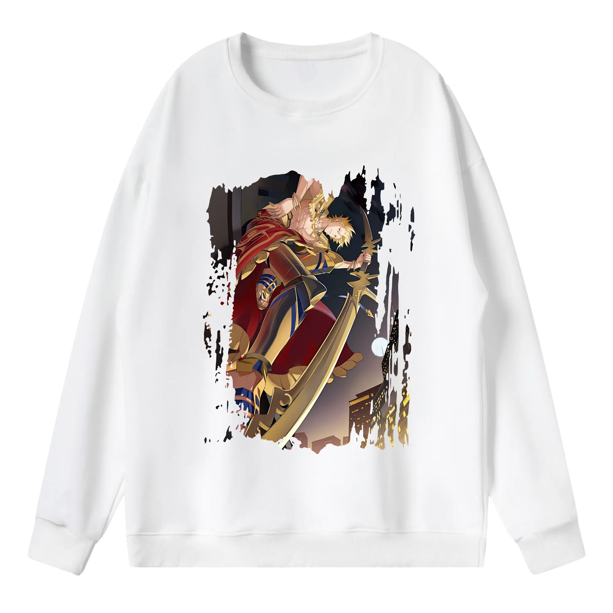 FGO グッズ,ギルガメッシュ - 薄手 クルーネック スウェット 裏毛260g · ポリエステル 春秋向け カジュアル 男女兼用 · トレーナー デイリー スポーツ 散歩に最適