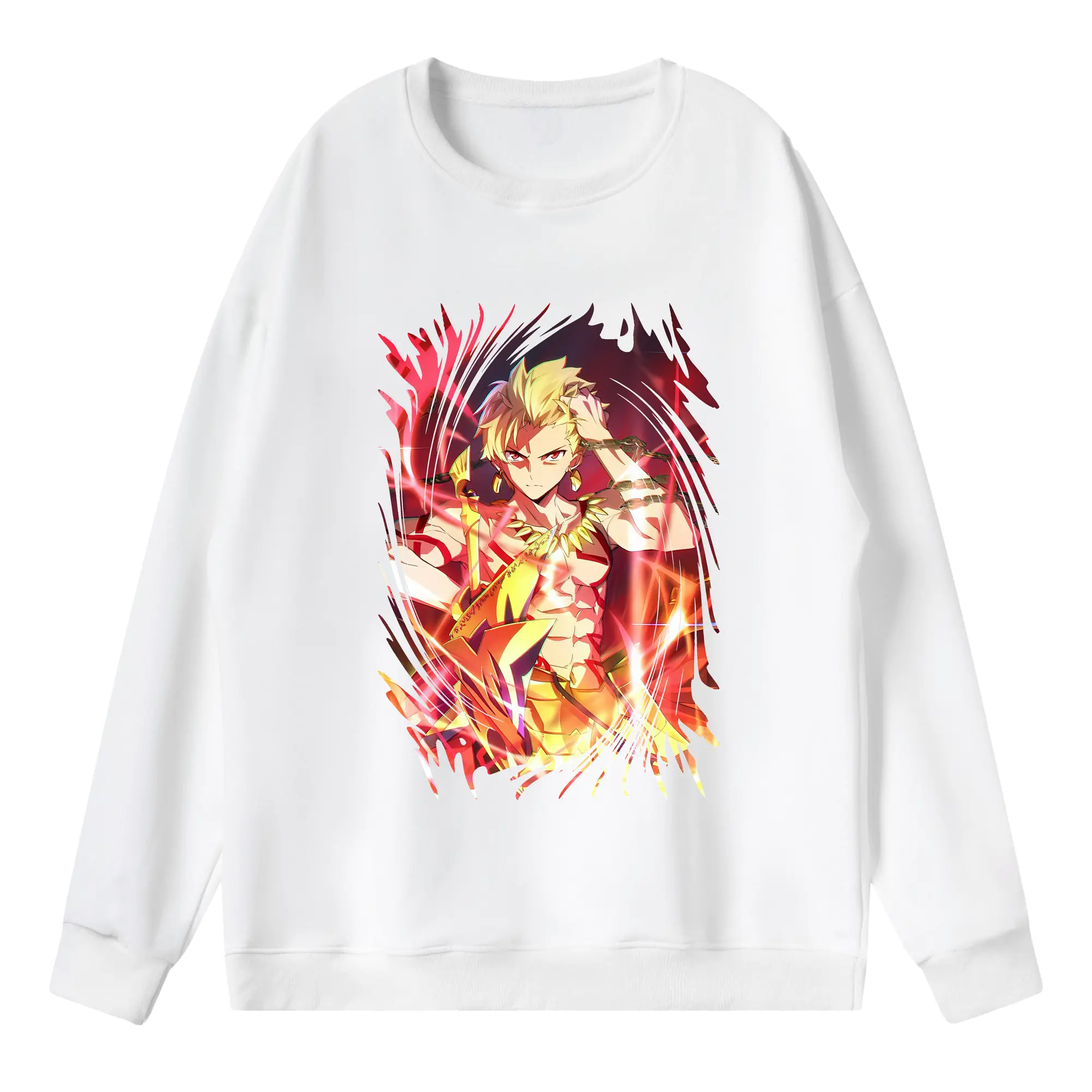 FGO グッズ,ギルガメッシュ - 薄手 クルーネック スウェット 裏毛260g · ポリエステル 春秋向け カジュアル 男女兼用 · トレーナー デイリー スポーツ 散歩に最適