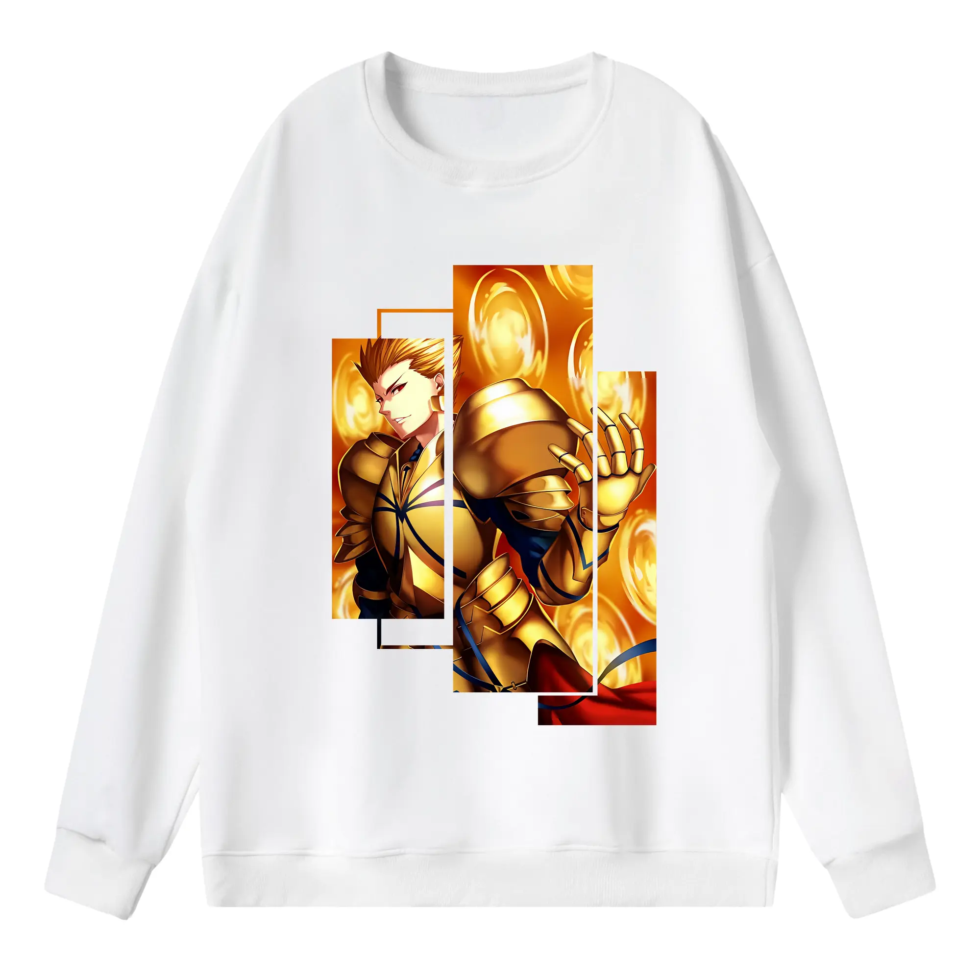 FGO グッズ,ギルガメッシュ - 薄手 クルーネック スウェット 裏毛260g · ポリエステル 春秋向け カジュアル 男女兼用 · トレーナー デイリー スポーツ 散歩に最適