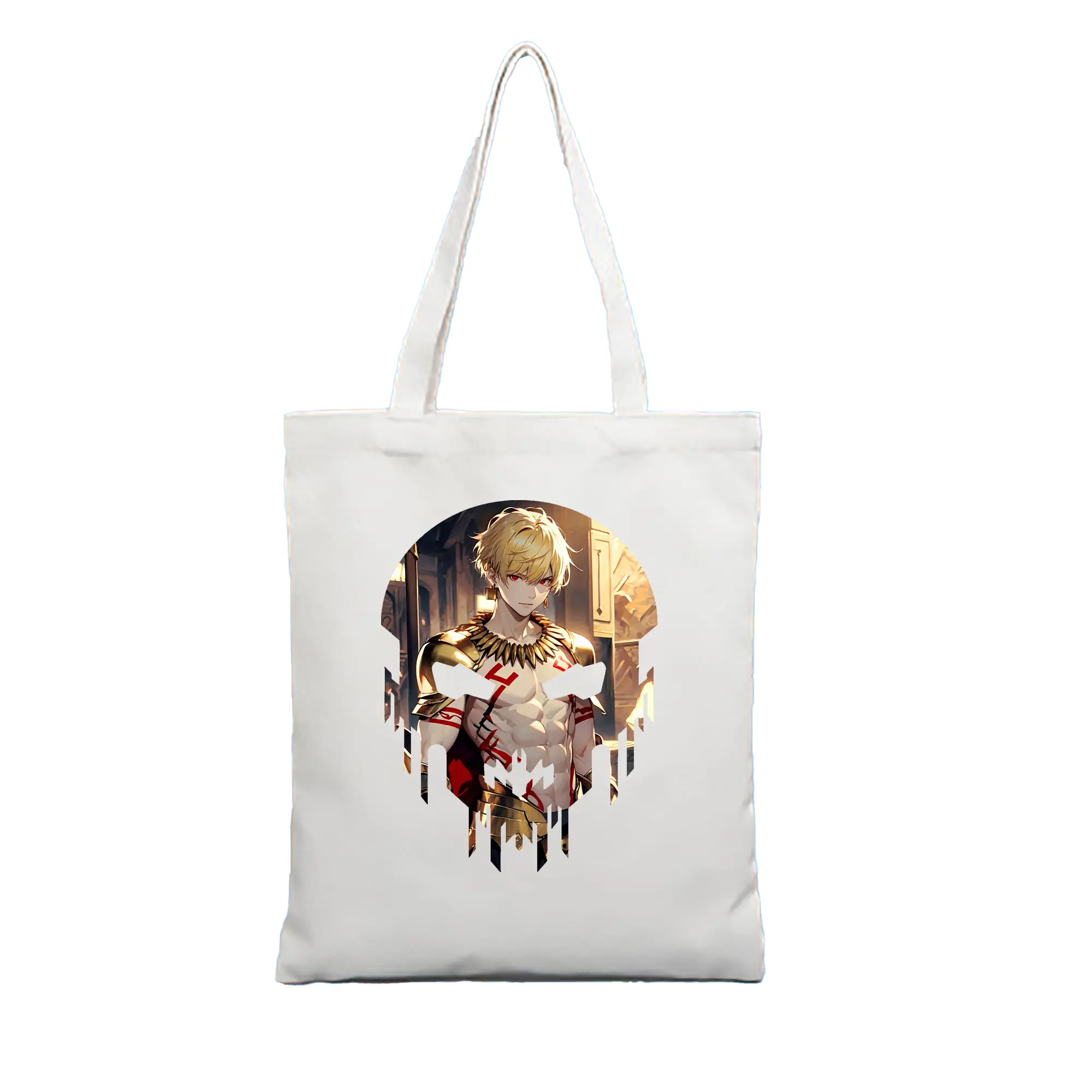 FGO グッズ,ギルガメッシュ - 縦型キャンバス手提げバッグ（トートバッグ） ・ キャンバス素材 ・ ショッピング用 ・ 軽量 丈夫 お手入れ簡単