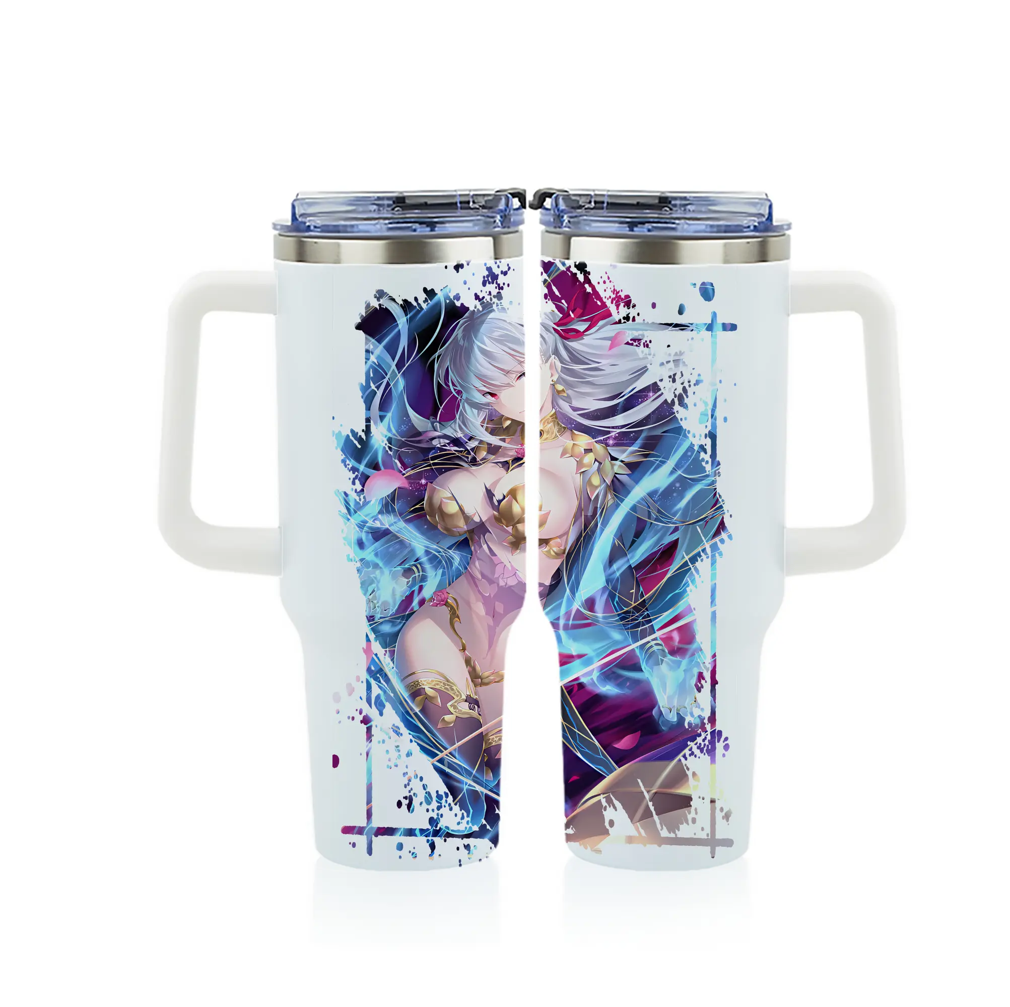 FGO グッズ,カーマ - 1200mL フルプリント車用タンブラー ・ 304ステンレス 内側 ・ 201ステンレス 外側 ・ 保温 保冷 ・ 通勤 ドライブ アウトドア用