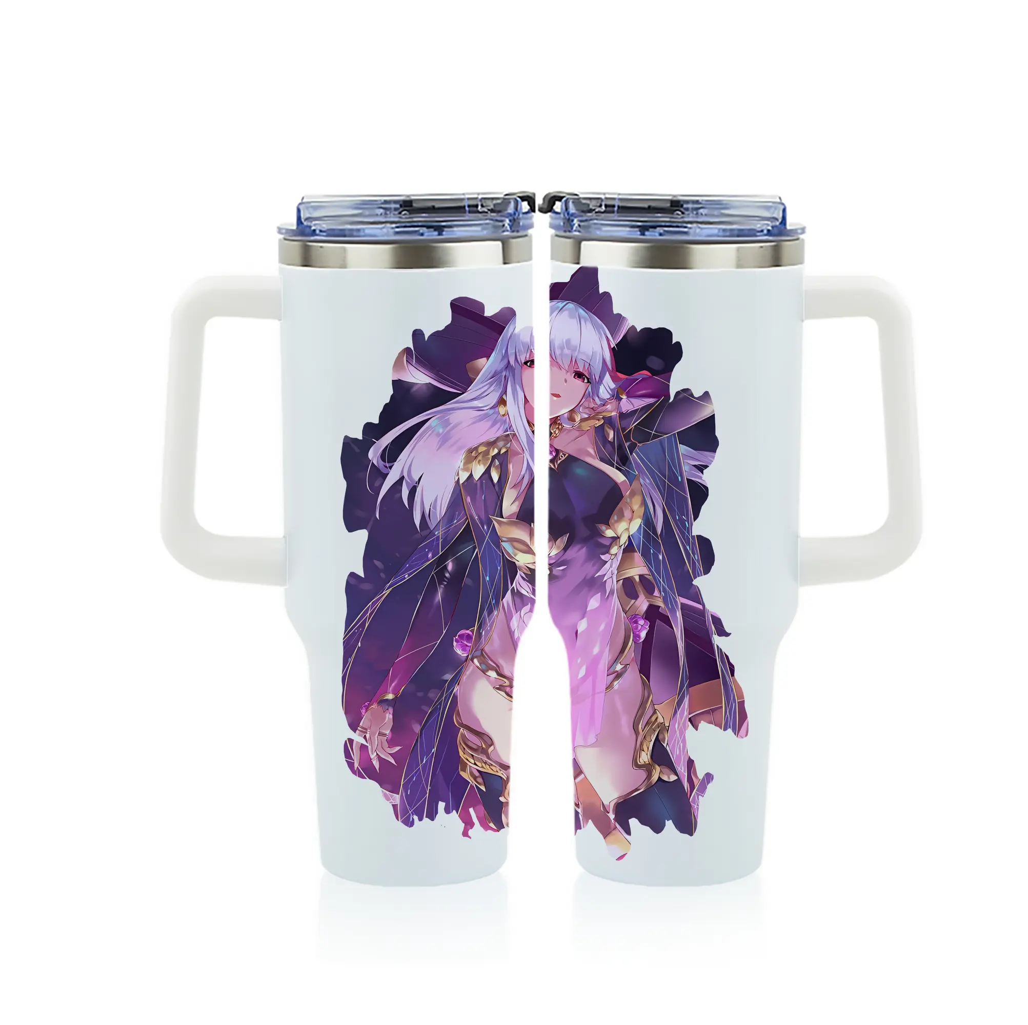 FGO グッズ,カーマ - 1200mL フルプリント車用タンブラー ・ 304ステンレス 内側 ・ 201ステンレス 外側 ・ 保温 保冷 ・ 通勤 ドライブ アウトドア用