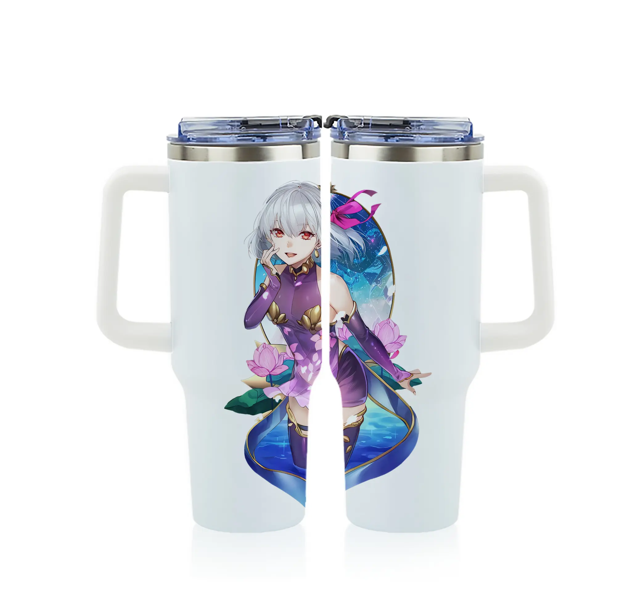 FGO グッズ,カーマ - 1200mL フルプリント車用タンブラー ・ 304ステンレス 内側 ・ 201ステンレス 外側 ・ 保温 保冷 ・ 通勤 ドライブ アウトドア用