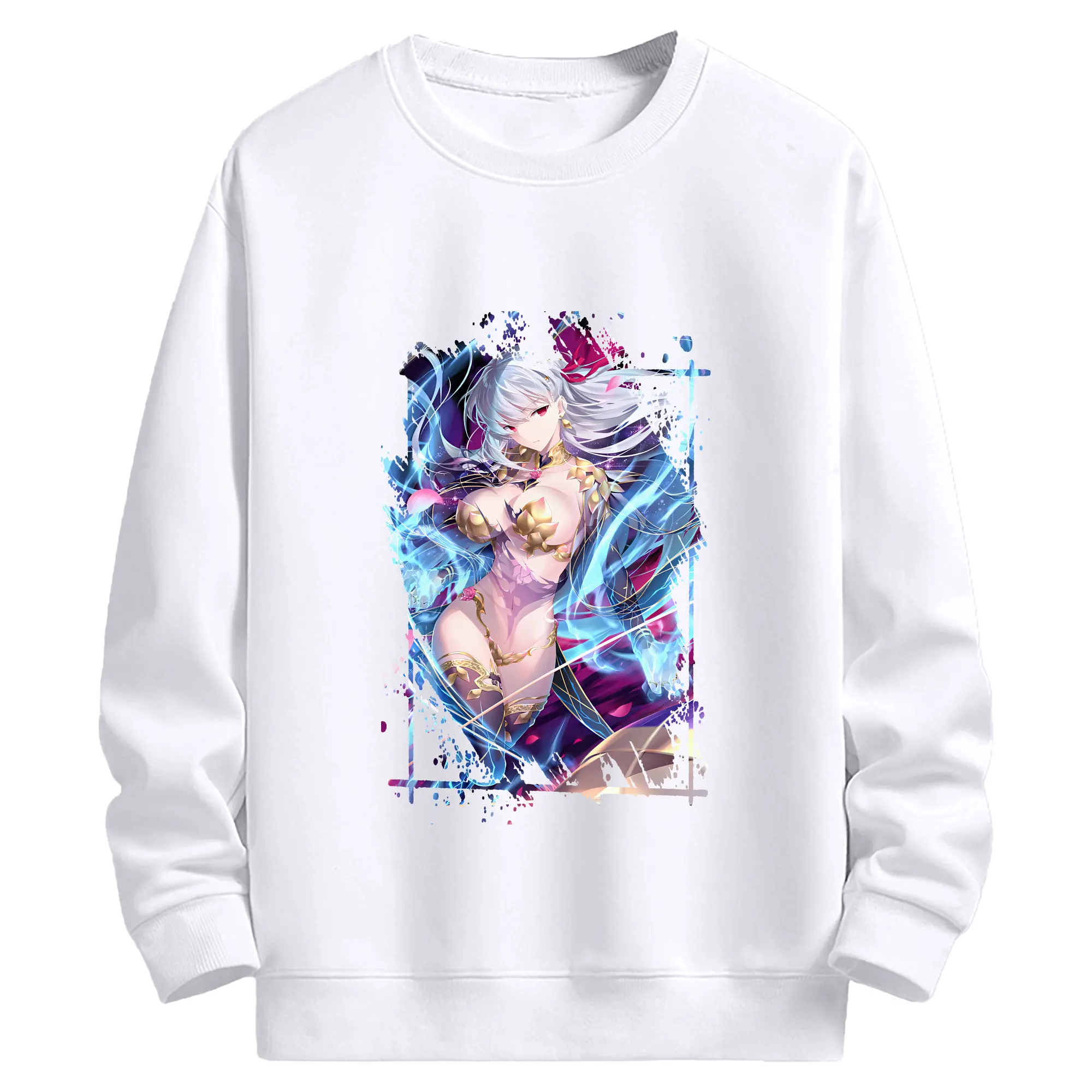 FGO グッズ,カーマ - 高品質 クルーネック スウェット ・ コットン59％ ポリエステル41％ ・ ユニセックス 長袖 トレーナー ・ カジュアル デイリー スポーツ 散歩用