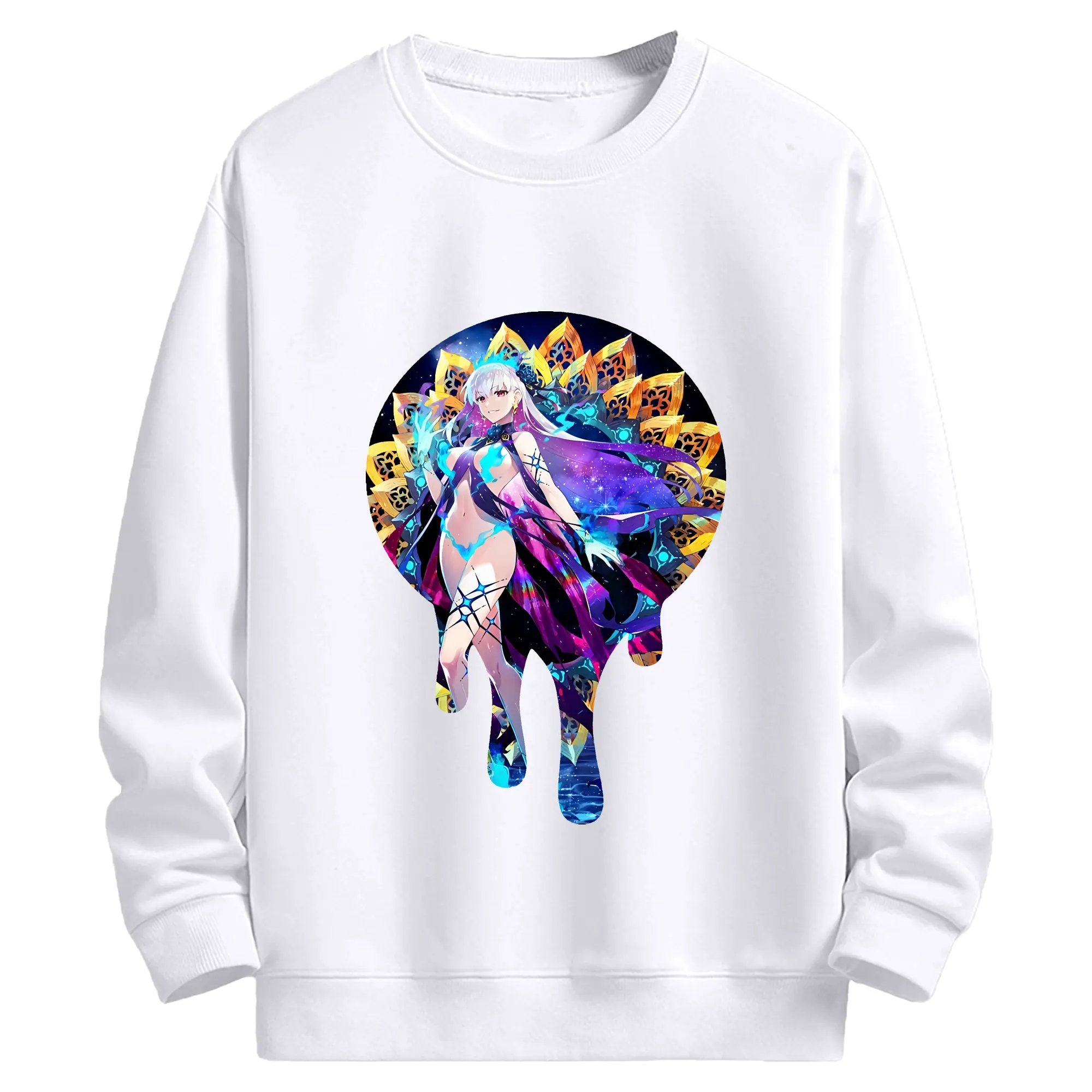 FGO グッズ,カーマ - 高品質 クルーネック スウェット ・ コットン59％ ポリエステル41％ ・ ユニセックス 長袖 トレーナー ・ カジュアル デイリー スポーツ 散歩用