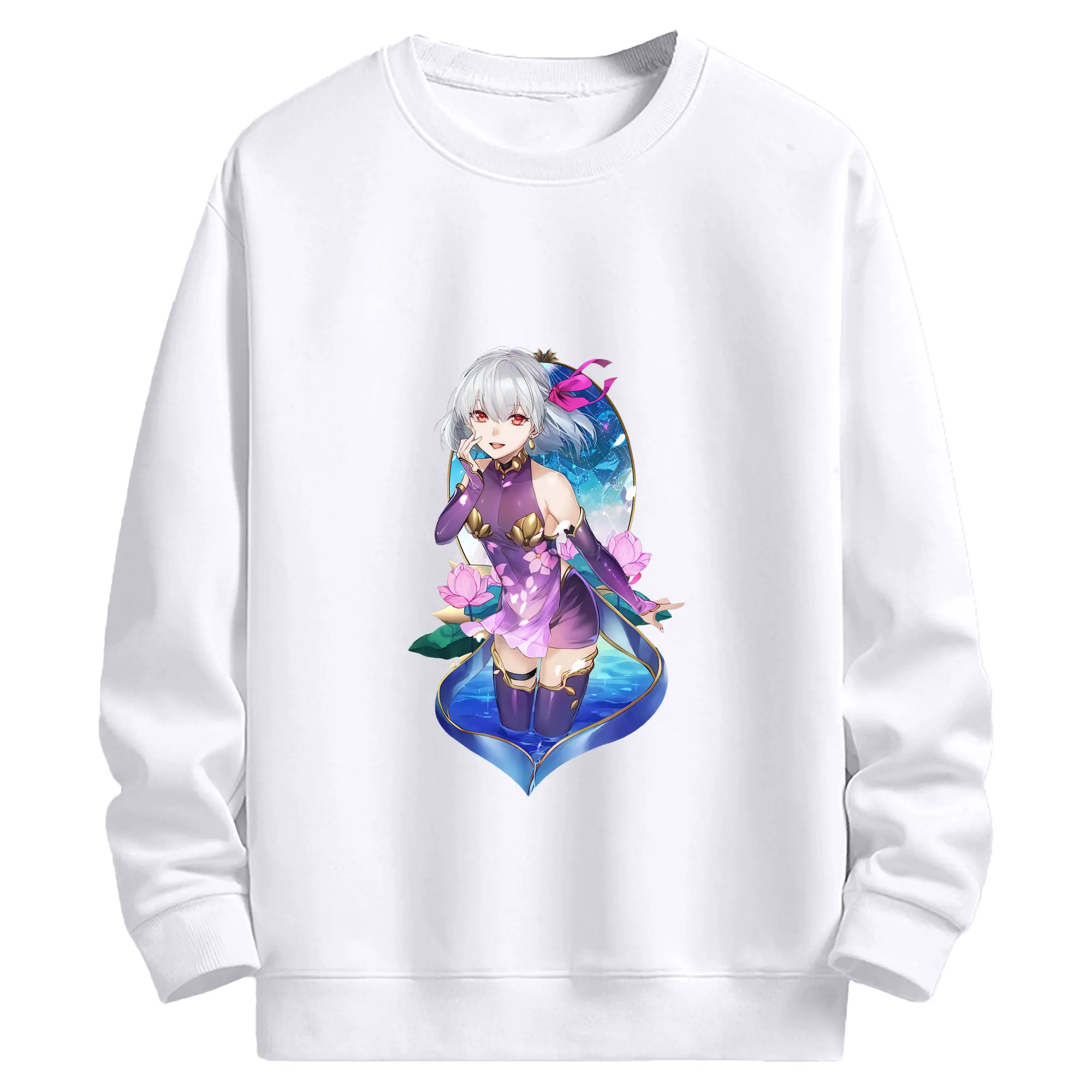 FGO グッズ,カーマ - 高品質 クルーネック スウェット ・ コットン59％ ポリエステル41％ ・ ユニセックス 長袖 トレーナー ・ カジュアル デイリー スポーツ 散歩用