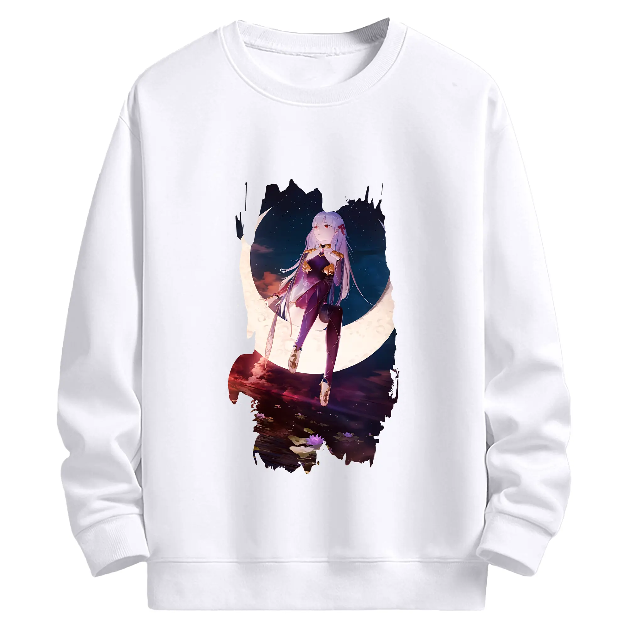 FGO グッズ,カーマ - 高品質 クルーネック スウェット ・ コットン59％ ポリエステル41％ ・ ユニセックス 長袖 トレーナー ・ カジュアル デイリー スポーツ 散歩用